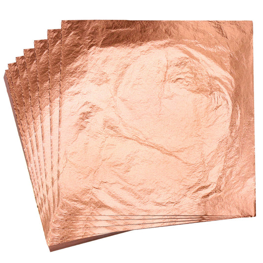 YongBo Gilding Gold Leaf Foil,100 Sheets 5.5" X 5.5" Real Copper Leaf Foil Paper for Arts,Crafting, Home Decoration, Handmade DIY