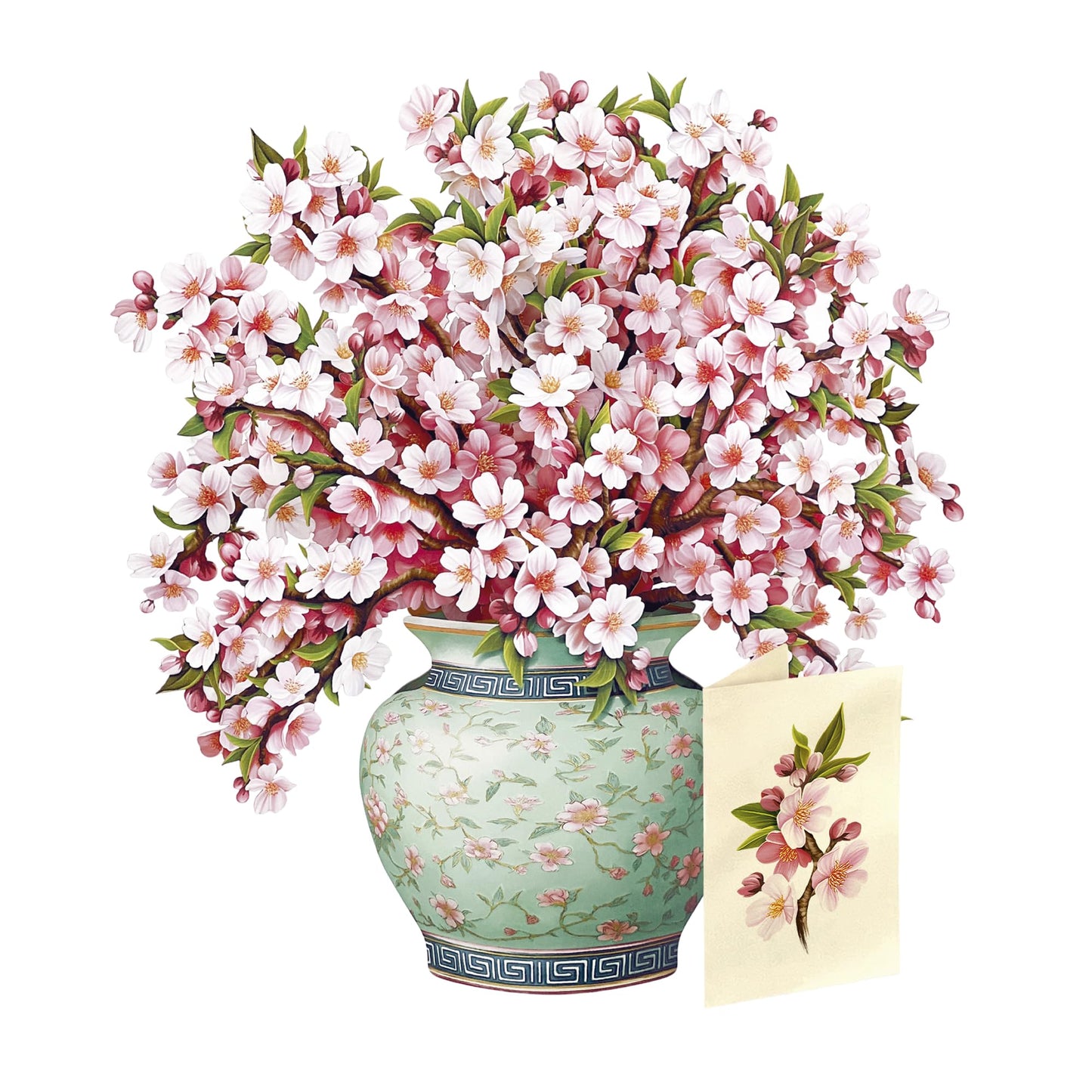 Freshcut Paper Japanese Cherry Blossoms 12 Inch Life-Sized 3D Pop Up Card – Greeting Card, Birthday, Mothers Day, Thank You, Gifts for Mom and Her – Includes Notecard and Envelope