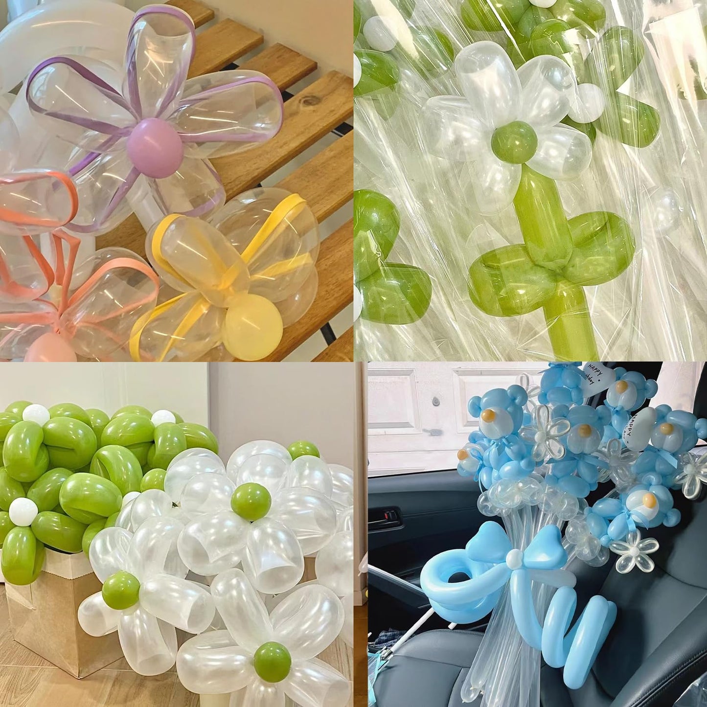 PIGETALE 100Pcs Clear 260 Balloons Transparent Long Balloons for Balloon Garland Thickening Skinny Latex Twisting Balloon for Animals Modeling Magic Clown Birthday Wedding Party Decorations