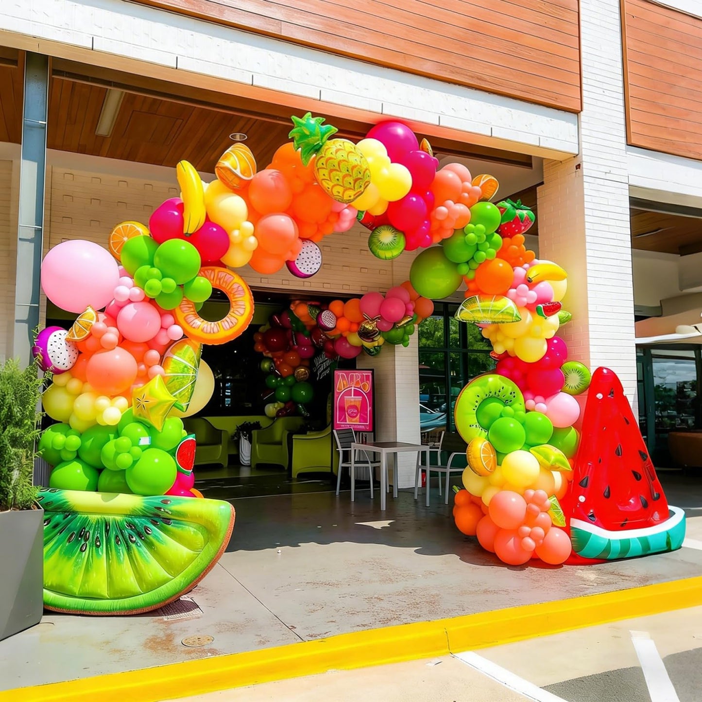 Lukiituke Tropical Balloon Arch Kit, 134Pcs Summer Balloons, 4Sizes Hot Pink Yellow Orange Lime Green Teal Rainbow Balloon for Summer Hawaiian Birthday Pool Party Decorations