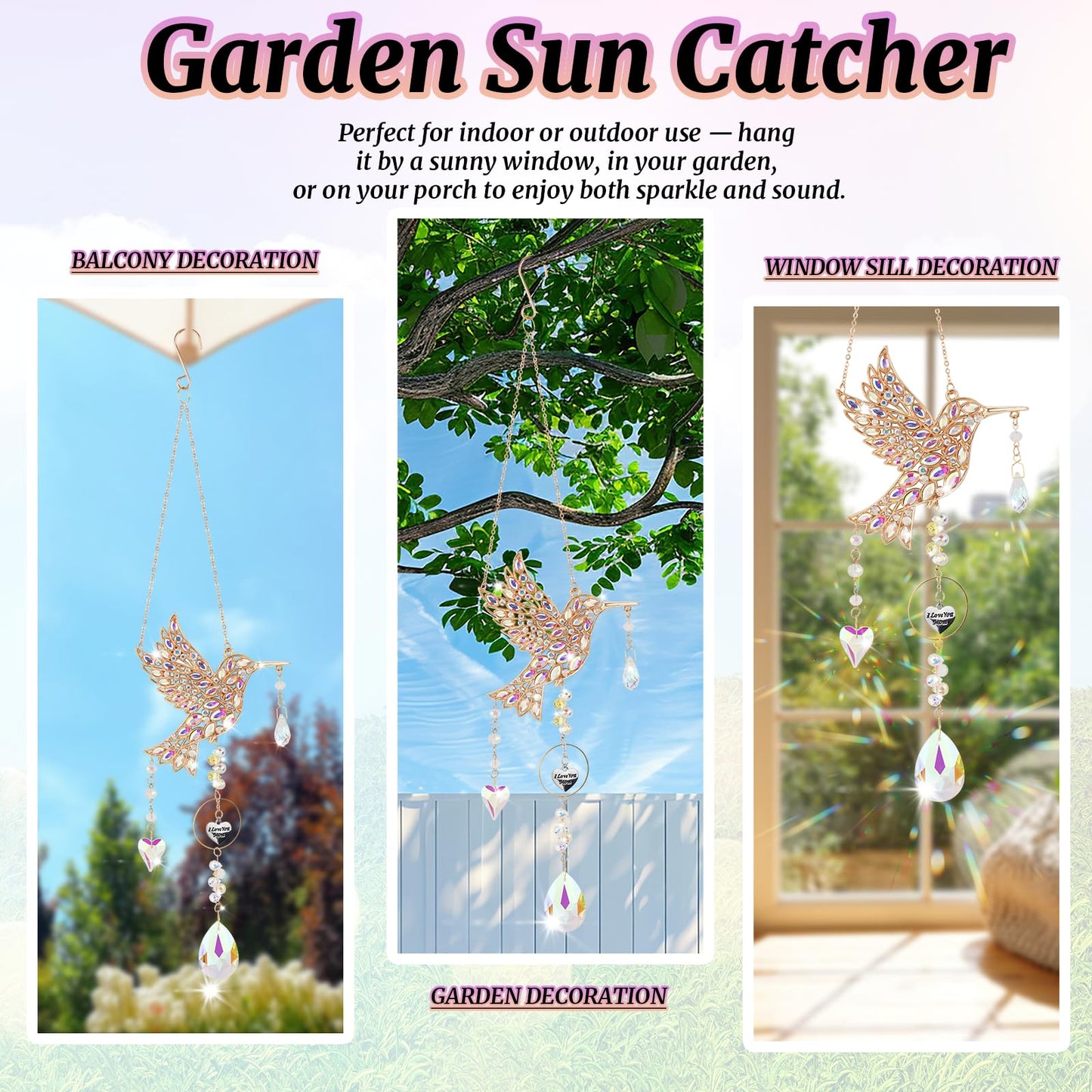 Hummingbird Gifts for Mom - Mom Gifts for Mothers Day Birthday Valentines Day, Sun Catchers Indoor Window, Hummingbird Gift for Women Mother Grandma Bird Lovers Outdoor Garden Spring Home Decor