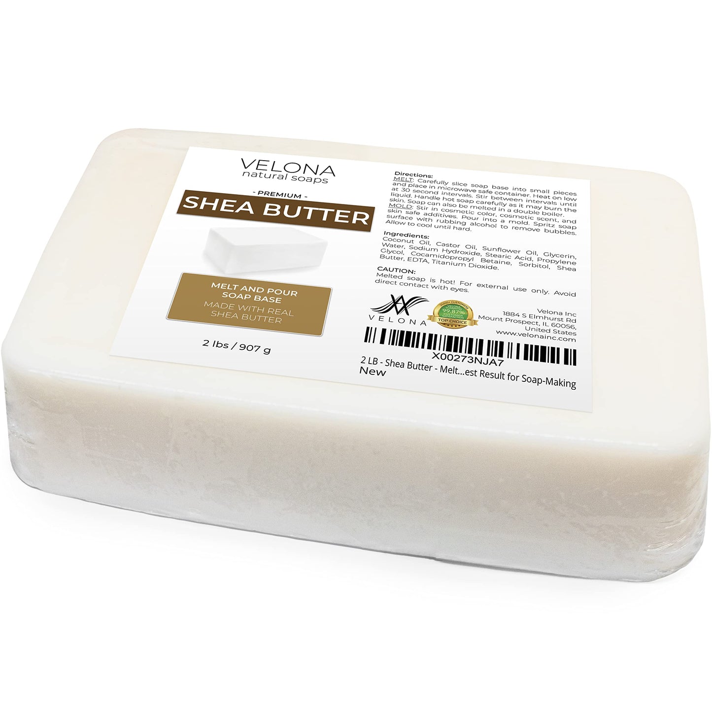 velona 2 LB - Shea Butter - Melt and Pour Soap Base SLS/SLES free | Natural Bars for The Best Result for Soap-Making