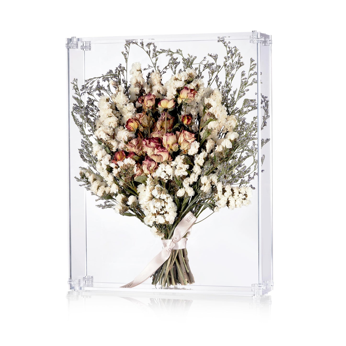 MarccTipton 11x14 Acrylic Shadow Box, Assemble Display Case, DIY Tabletop/Wall Mount Display Frame, All Clear Memory Box for Dried Flowers/Kids Room/Birthday/Wedding(11x14x2.5”, Need to be Assemble)