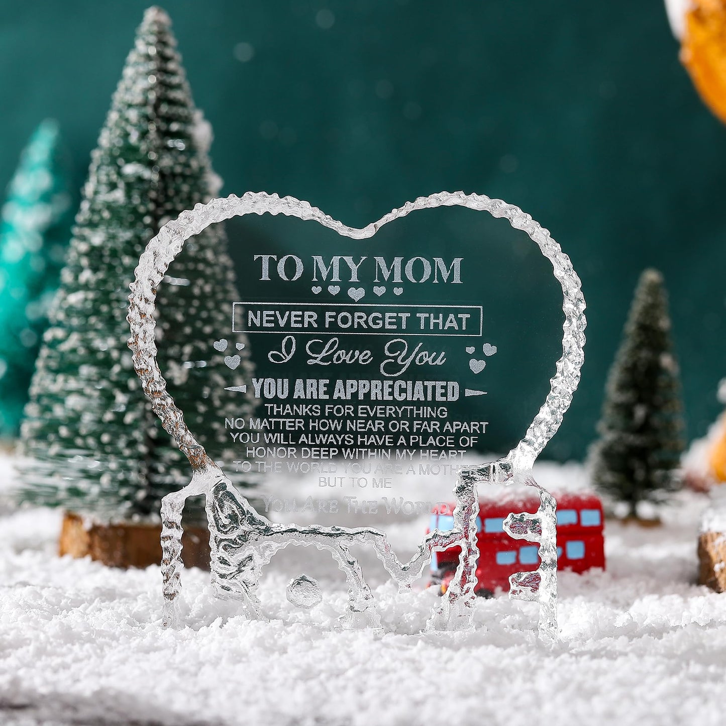 ZHSHWAT Gifts for Mom, K9 Crystal Keepsake Gift from Daughter Son for Mom，Mothers Day Anniversary Birthday Present for Mother