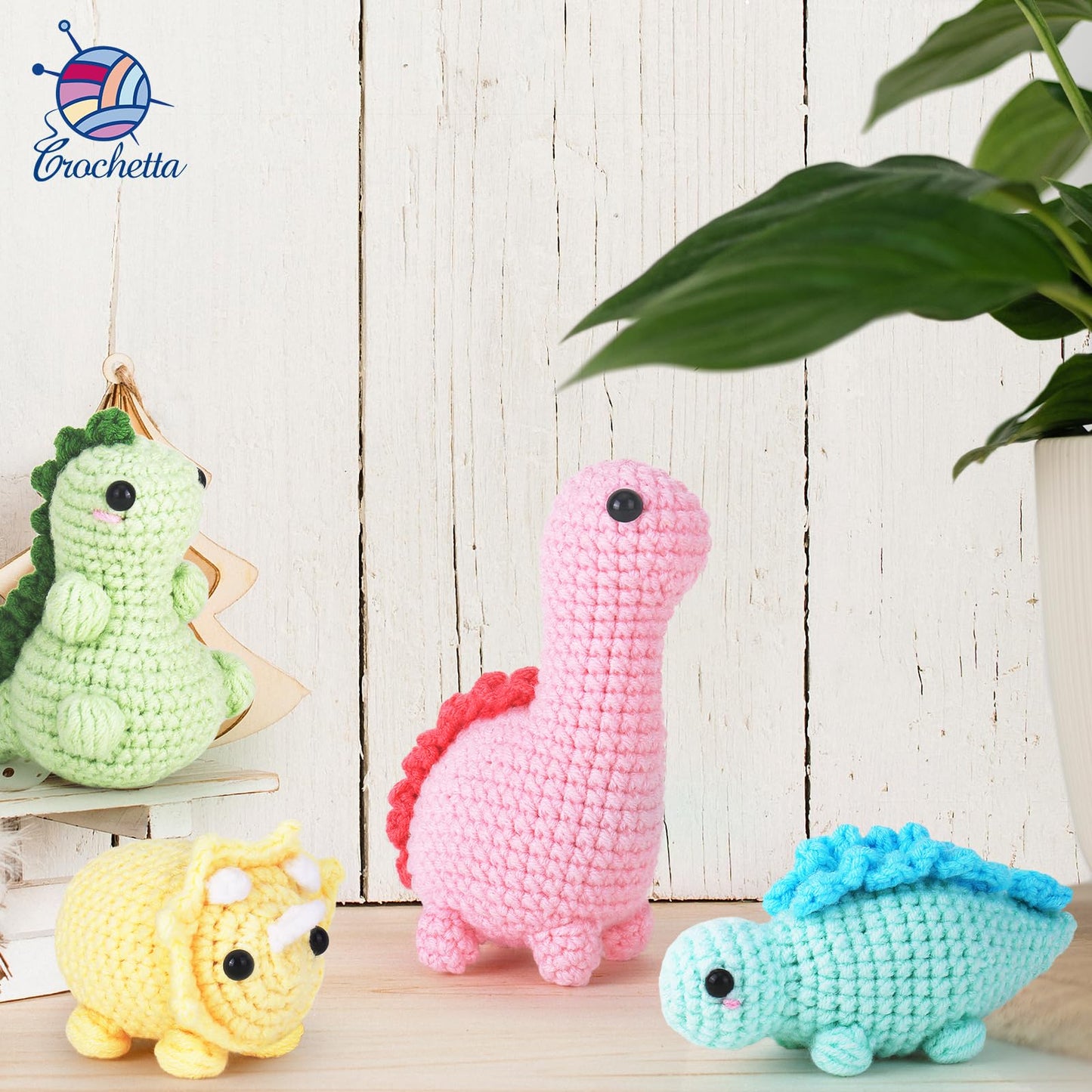 Crochetta Crochet Kit for Beginners, Crochet Kits with Step-by-Step Video Tutorials, Learn to Crochet Animal Kit for Adults Kids, DIY Craft Knitting Supplies, Monkey Amigurumi Gift(40%+ Yarn)
