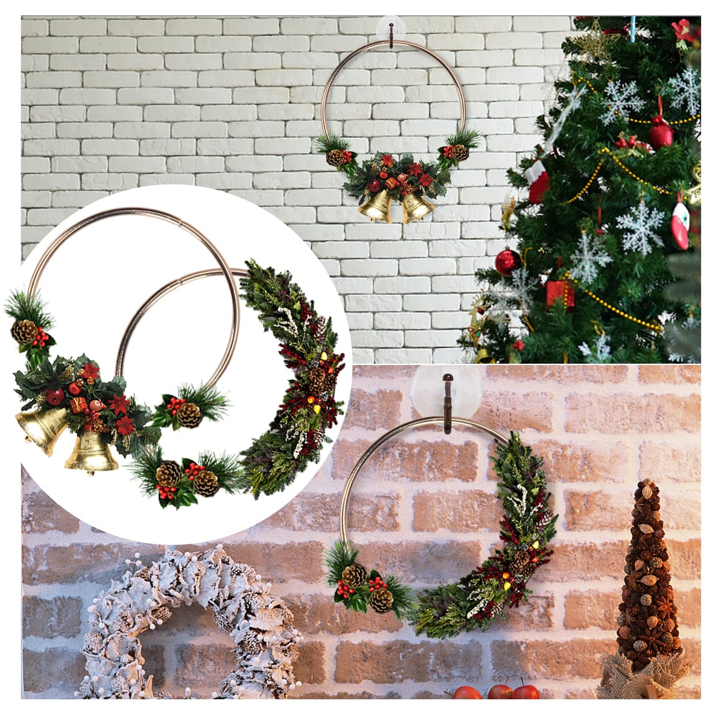 Dream Catcher Rings, 10PCS Wreath Macrame Rings Gold Metal Floral Hoops for Making Wedding Wreath Decor Wall Hanging Crafts, 5 Sizes(2" x2, 3" x2, 4" x2, 5" x2, 6" x2)
