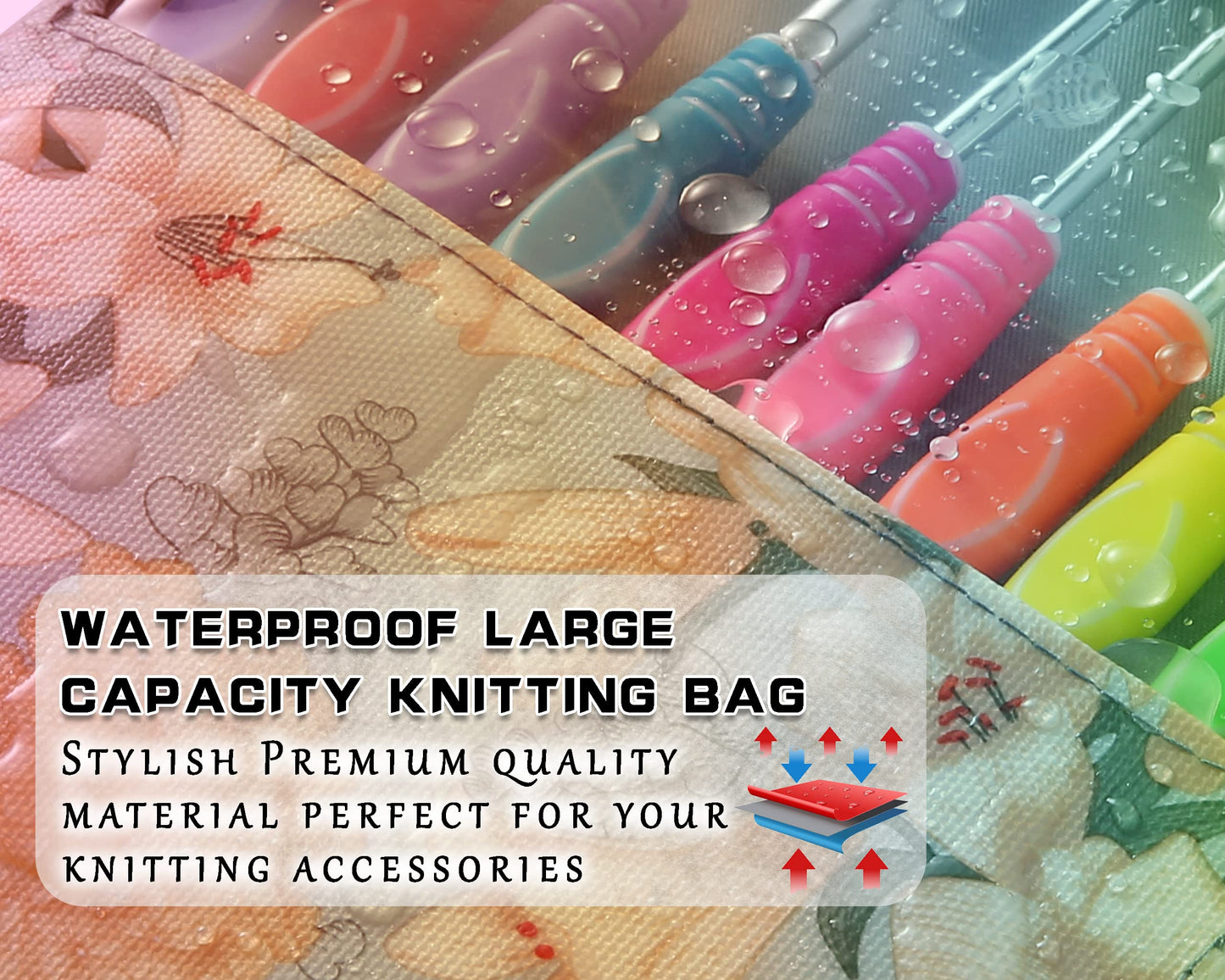 Looen 61Pcs Ergonomic Crochet Hooks Set, 22size (0.75mm-10mm), with Case for Arthritic Hands, Extra Long Crochet Needles, Nice Gift (Green)