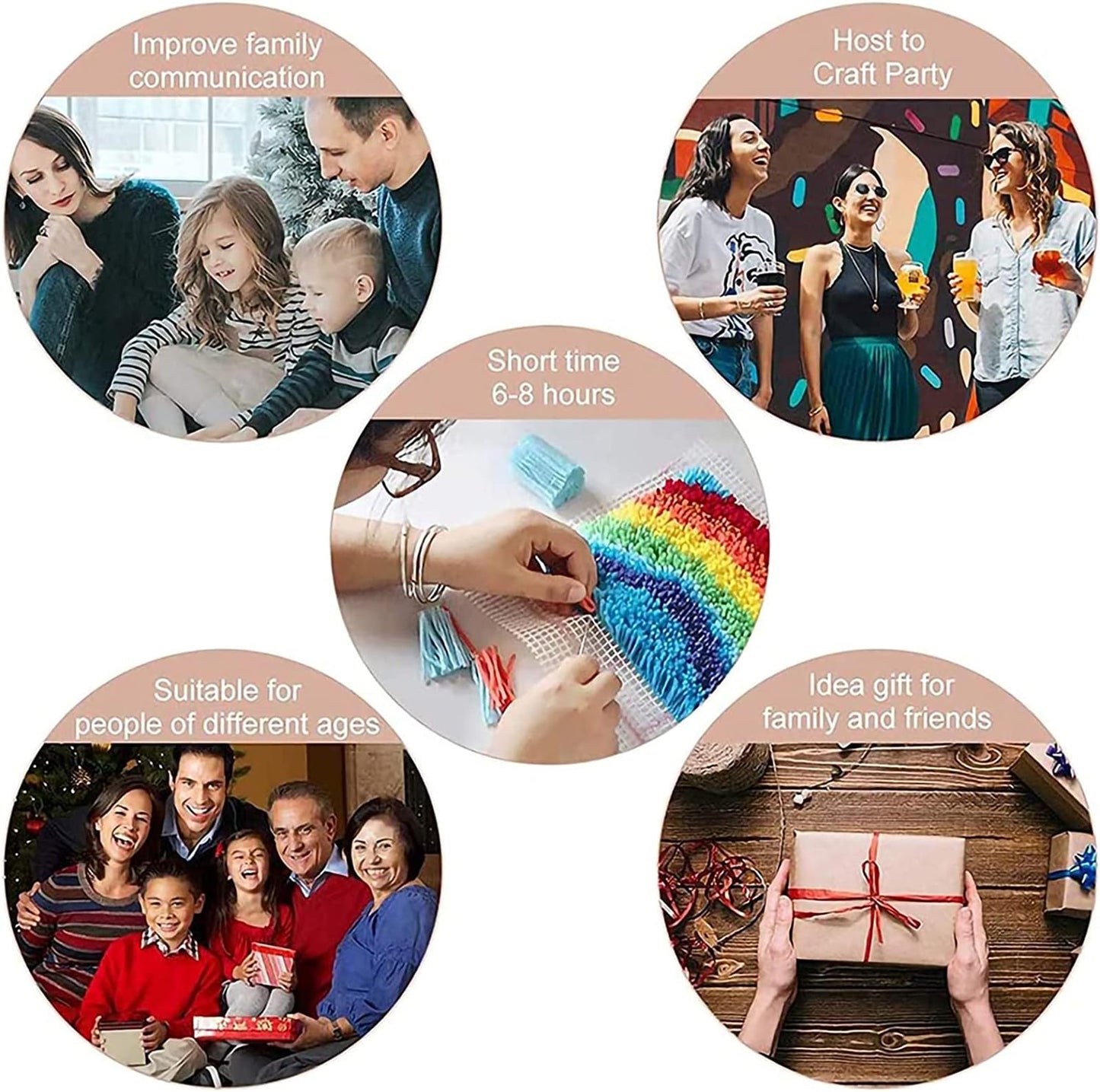 Latch Hook Kit, Hook Carpet Set with Pattern Printed, Butterfly DIY Crochet Yarn Rug Embroidery Shaggy 20.4X15inch/52X38CM