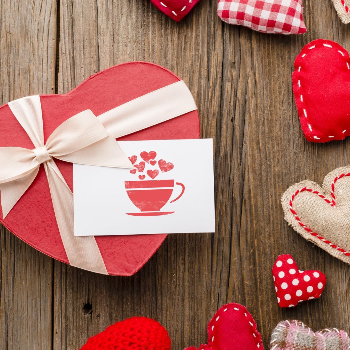 JULMELON Valentine's Day Stencils, 20Pcs Valentine Drawing Templates Reusable Plastic Template Stencils for Wall Floor Decor DIY Rock Dot Painting Art Projects (3inch)