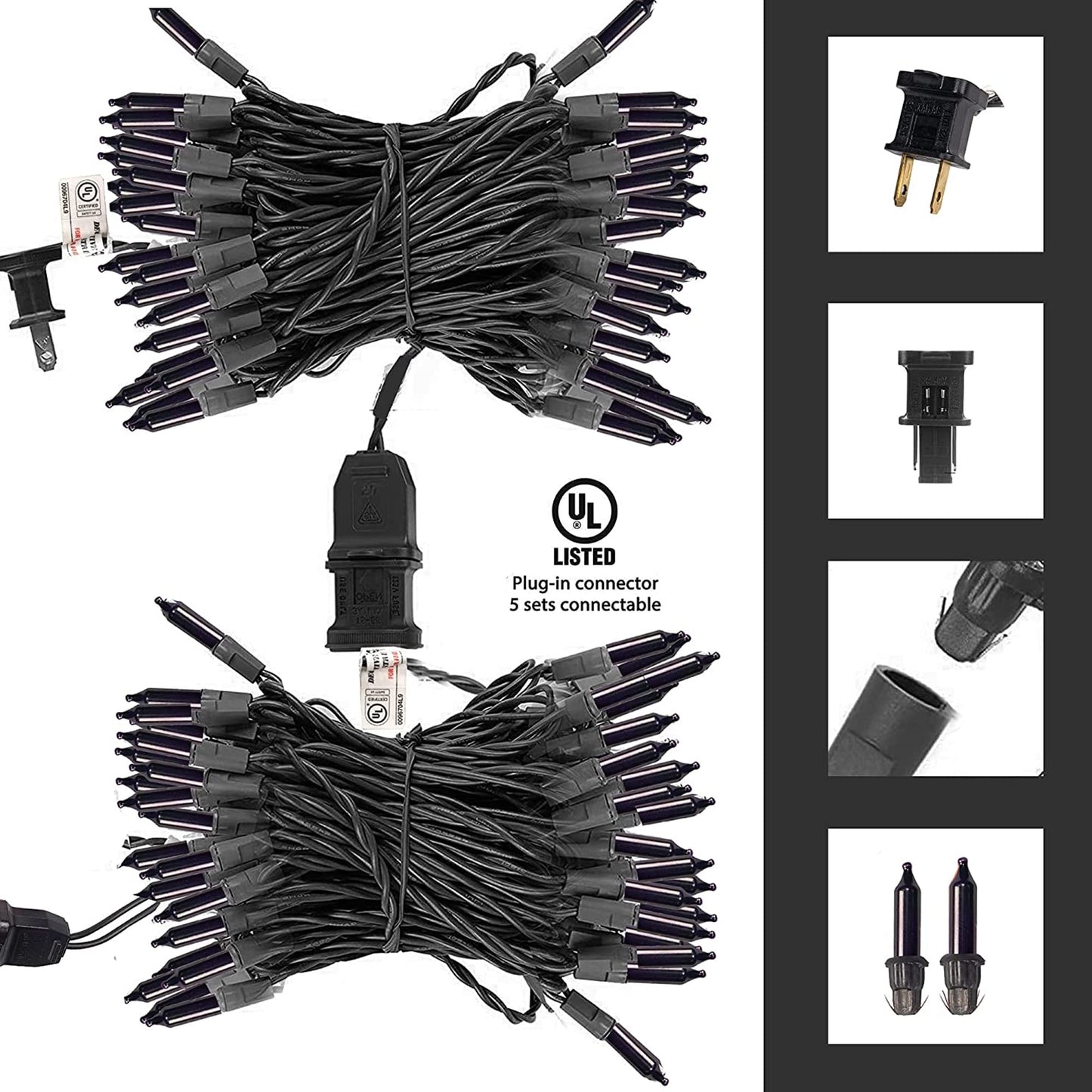 TW SHINE Purple Halloween Lights, 20FT 100 Count Incandescent Mini String Lights, Waterproof Halloween Decorations for Outdoor Indoor Patio Home Party Garden Yard Decor
