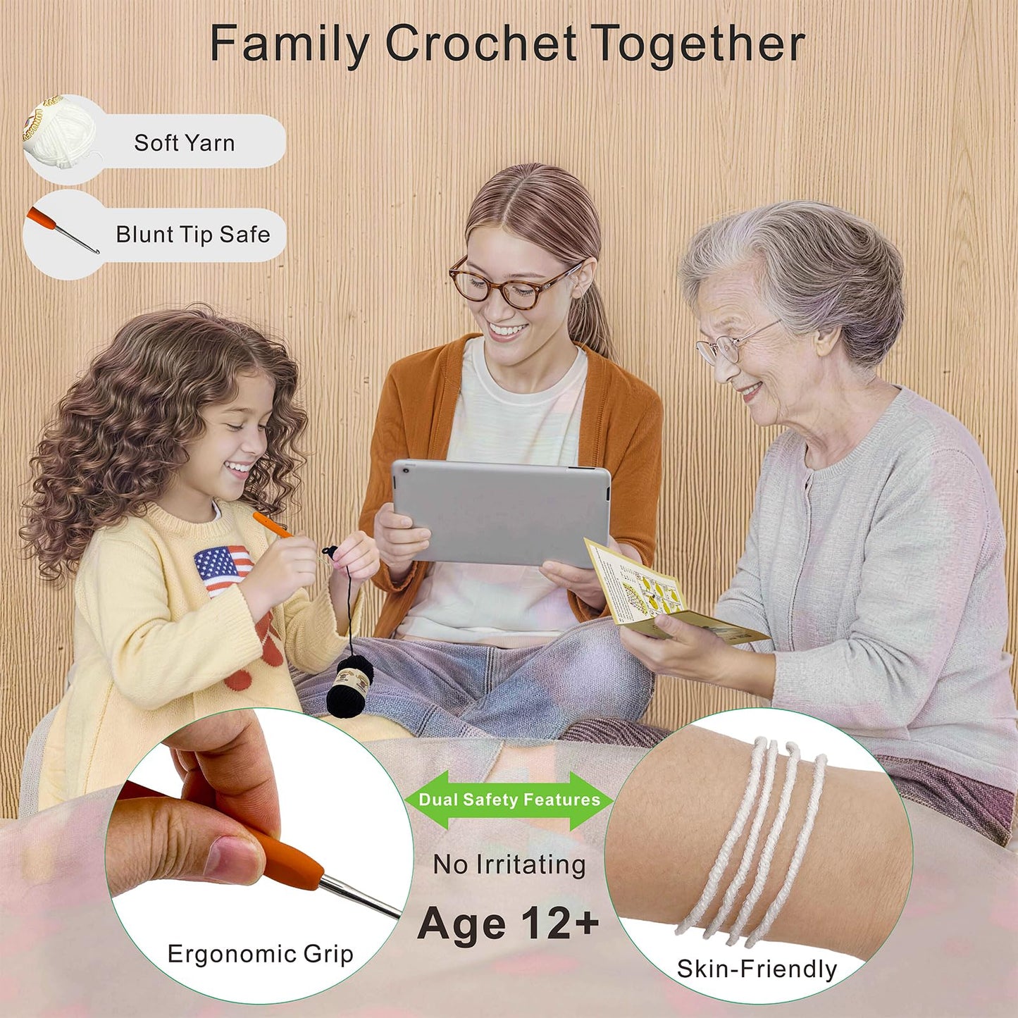 LuNuaFvy Crochet Kit for Beginners Adults & 12+ Kids – Complete Starter Kit to Make 2 Amigurumi Dragons with Left/Right-Hand Video Tutorial (4hr), 3-Way Animal Patterns, Gift & Storage Bags