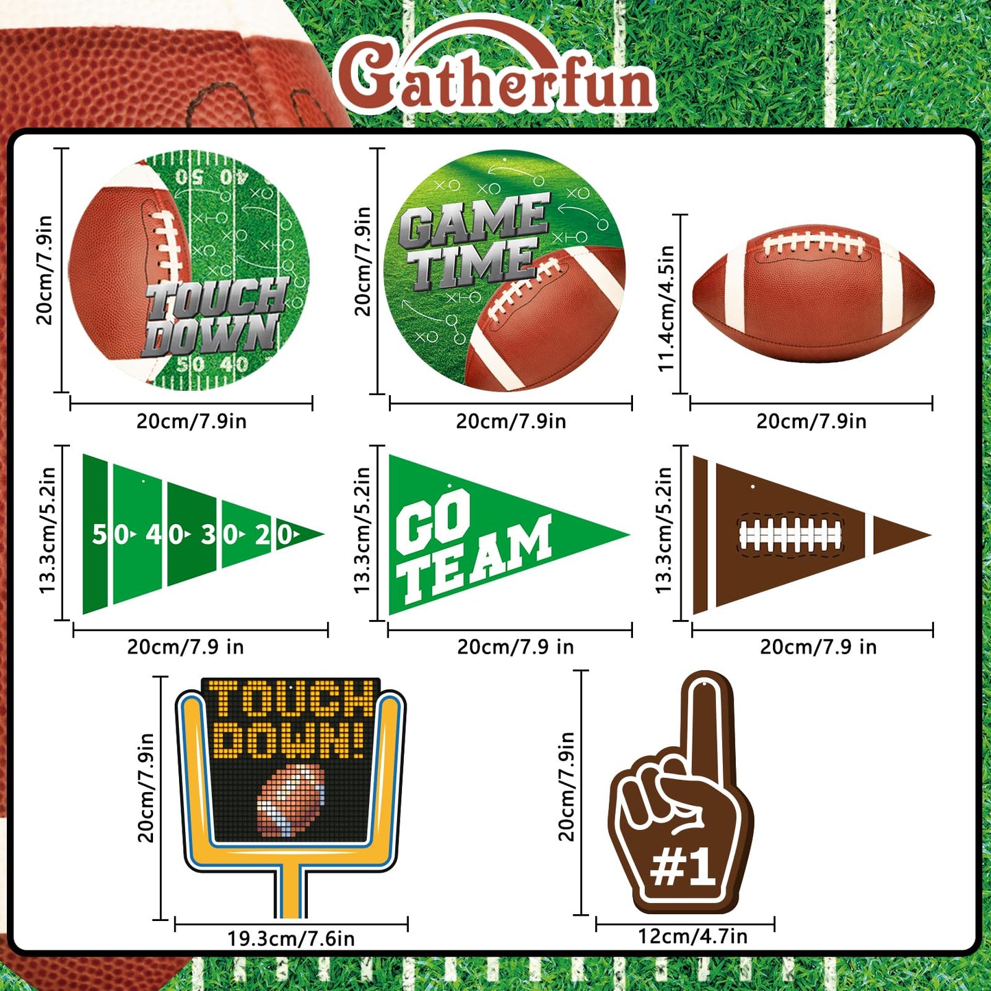 30 Pieces Football Party Decorations Football Hanging Swirl for Football Birthday Party Football Game Day Tailgate Party Supplies