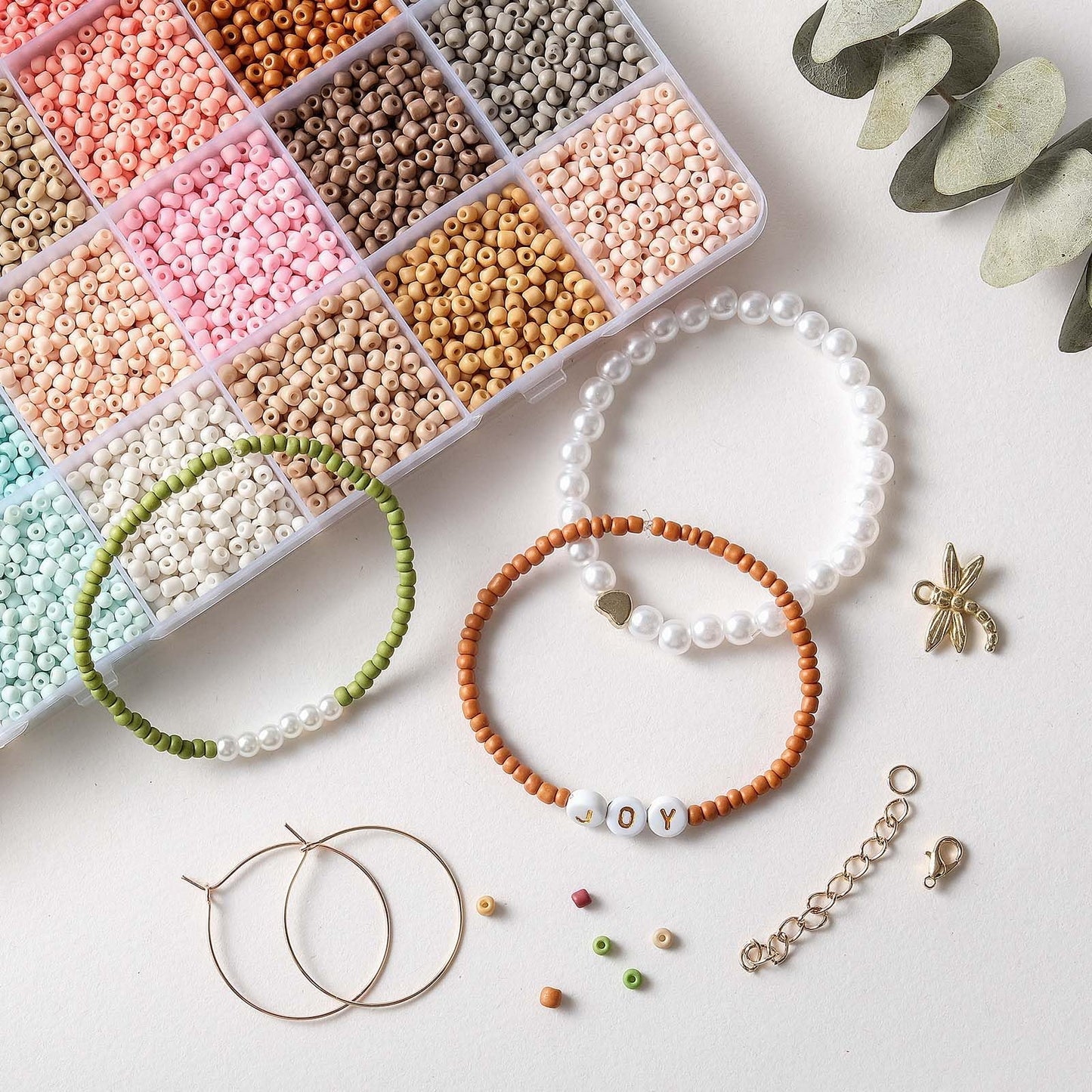 3mm Glass Seed Beads for Bracelets Making, Friendship Bracelet Making Kit for Girls, 24 Colors Bead Bracelet Kit, Beads for Jewelry Making Kit, DIY, Arts, Crafts Gifts Age 3+ (3MM-A)