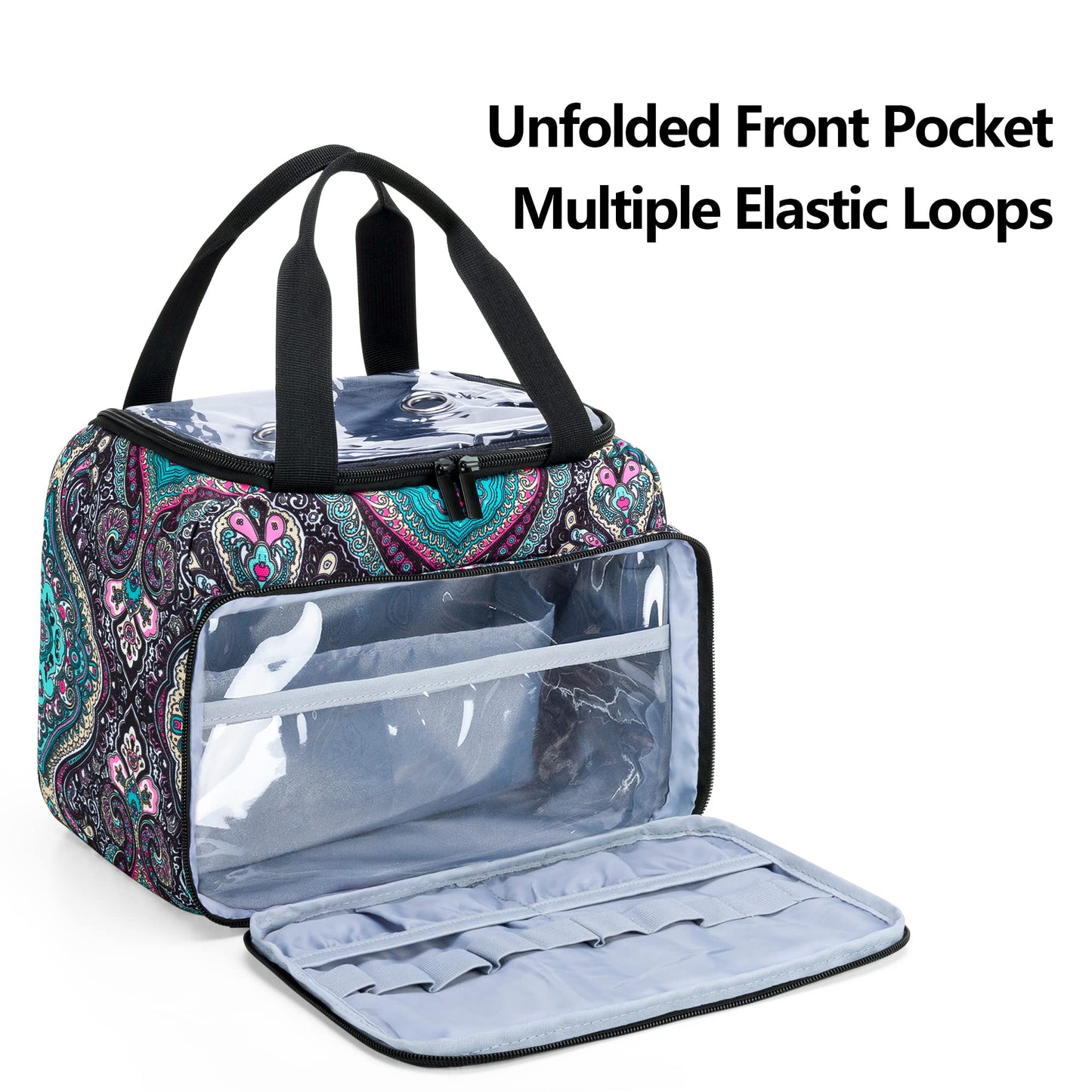 LoDrid Small Yarn Storage Bag with 2 Grommets, Portable Knitting Tote for Knitting Kit & Crochet Accessories, Yarn Project Organizer for Knitting Supplies Set for Adults, Totem (Bag Only)