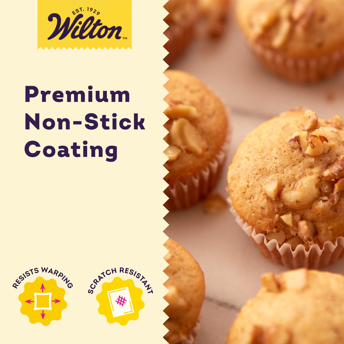 Wilton Gold Non-Stick Bakeware Mini Muffin Pan - Baking Pan for Mini Cupcakes & Muffins - Made Without PFAS - Even Heat Distribution & Scratch Resistant - 16 x 10 x 1 Inch, 24 Cups