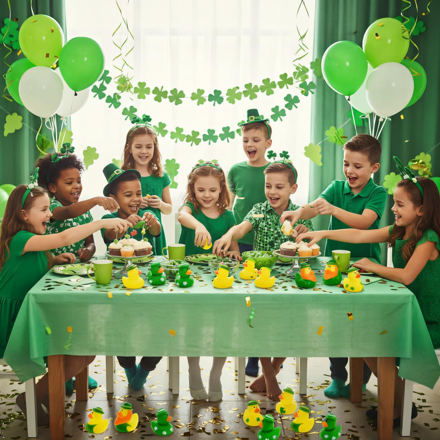 36 Pcs St. Patrick's Day Rubber Ducks,Baby Showers Accessories,Mini 2.16" Duckies Bath Toys for Kids St. Patrick's Day Party Favors,Gift Exchange (St. Patrick's Day)
