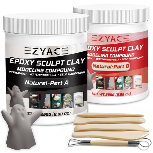 Epoxy Clay, Epoxy Sculpt Modeling Clay, Epoxy Sculpt Clay, 2 Part Modeling Compound (A & B) of Magic Sculpt Clay, Magic Sculpt Epoxy Clay for Sculpting, Modeling, Building and Repairing, Natural