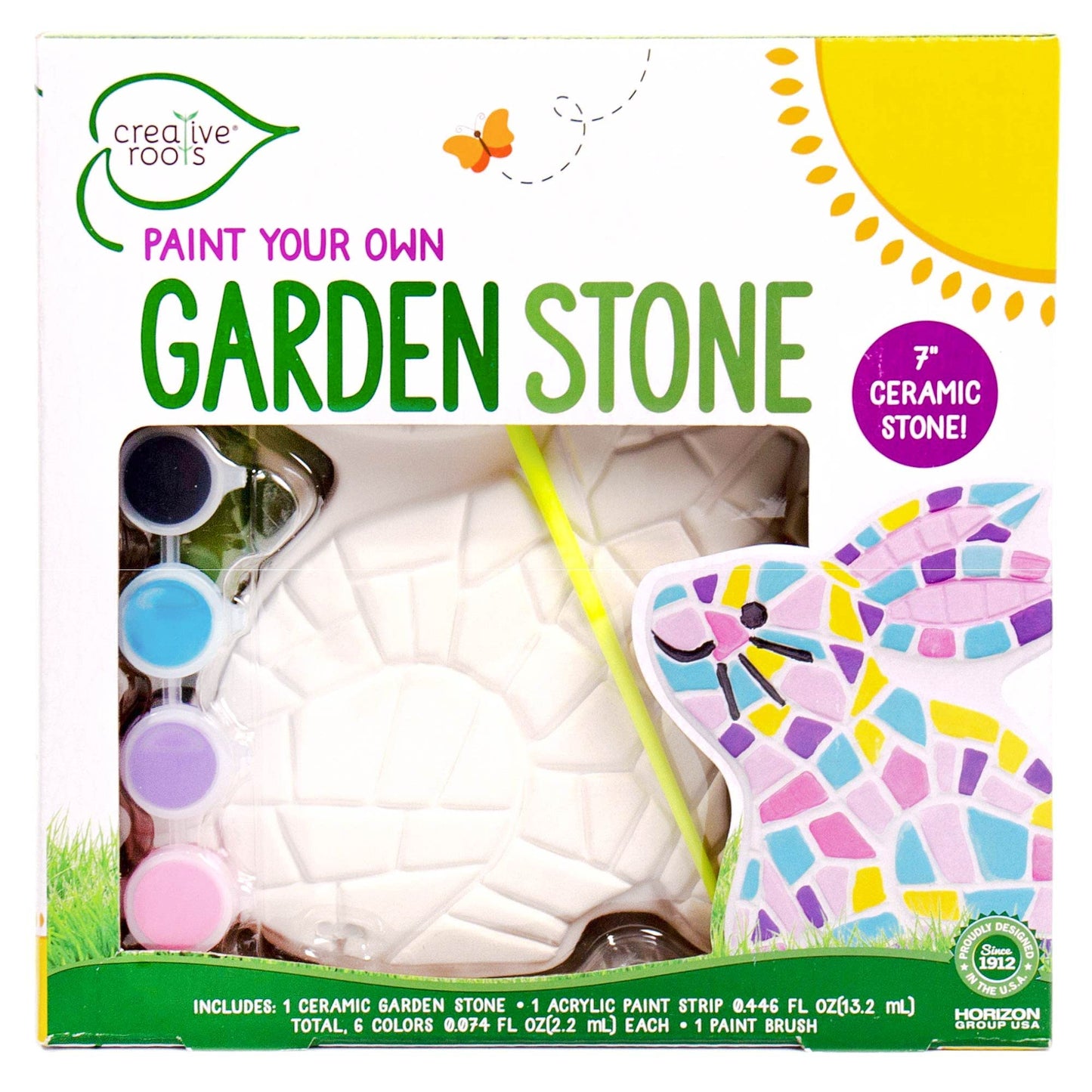 Paint Your Own Bunny Garden Stone, Craft Kits, Stepping Stones Kit for Kids, Ceramics to Paint, Ages 6+