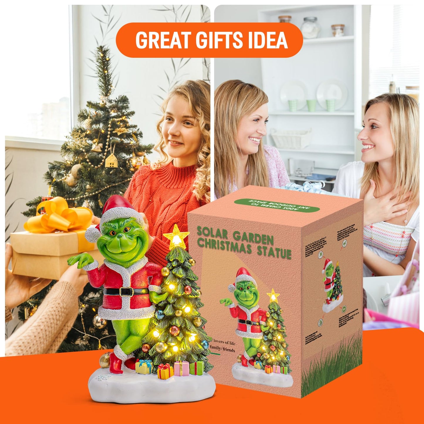 YDKOJGW Solar Garden Outdoor Statues with Succulent and 7 LED Lights - Lawn Decor Tortoise Statue for Patio, Balcony, Yard Ornament - Unique Housewarming Gifts (Green G)