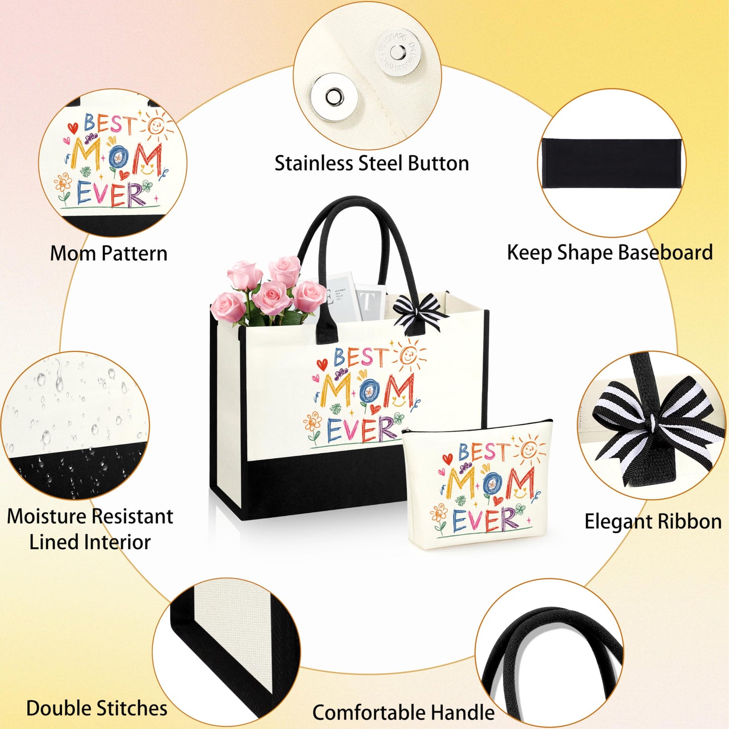 DOGMEM Mom Birthday Gifts Ideas Basket for Moms Mama Mother from Daughter Son Child, Mothers Day Birthday Gift for Moms, New Mom Gifts