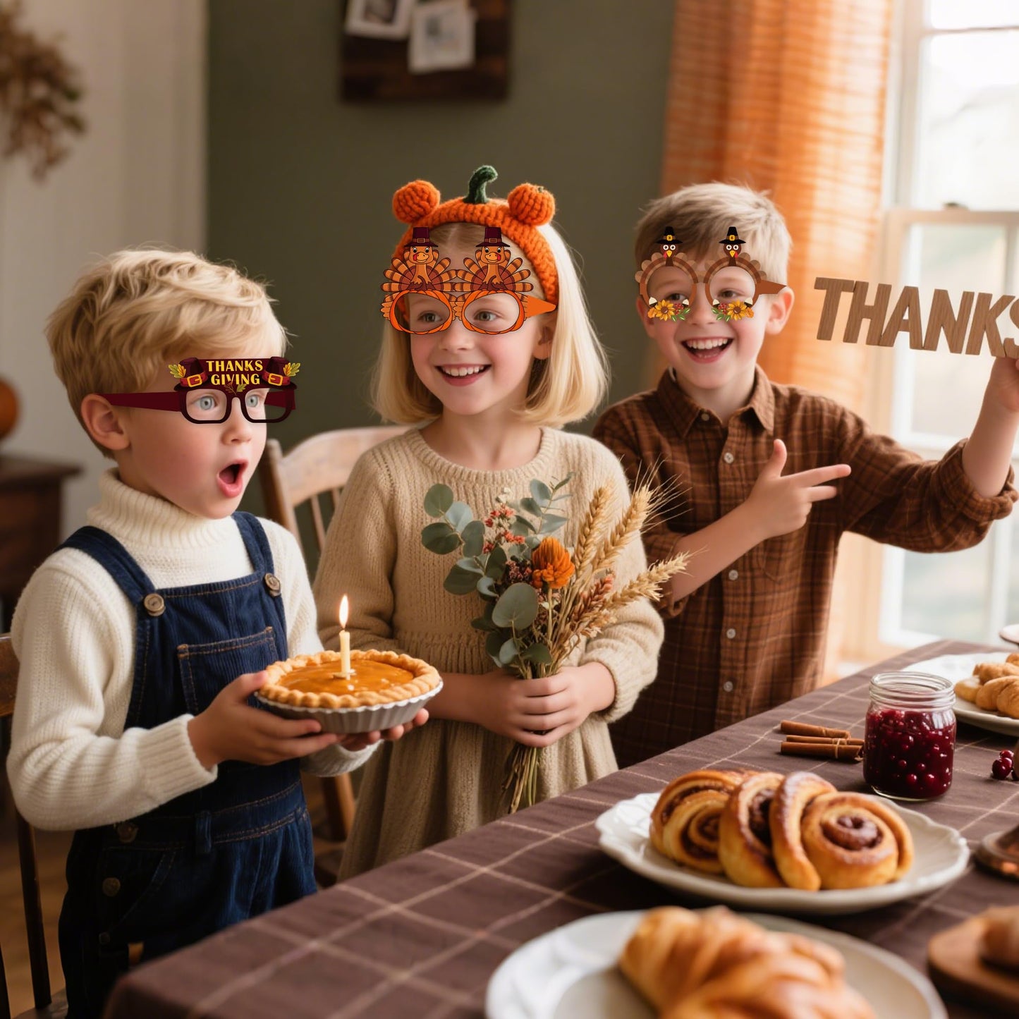 Thanksgiving Outfit Women - 12 PCS Paper Eyeglasses - Thanksgiving Dress Shirts Pajamas Sweatshirts for Girls | Friendsgiving Decorations Decor Party Supplies Essentials for Adults