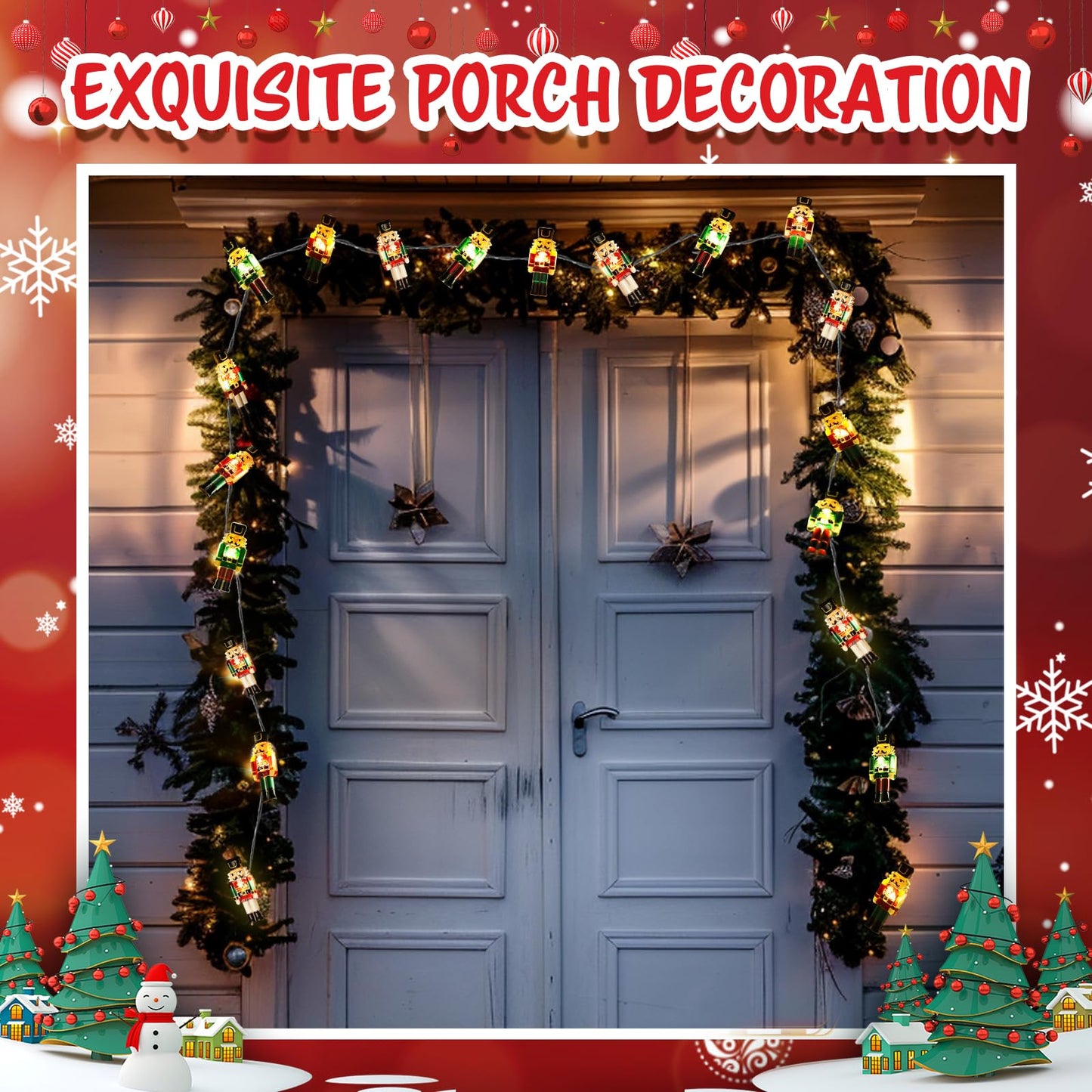 Christmas Decorations Indoor 10FT 30 LED Nutcracker String Lights Cute Fairy Lights Indoor Outdoor for New Year Party, Fireplace, Window, Front Door