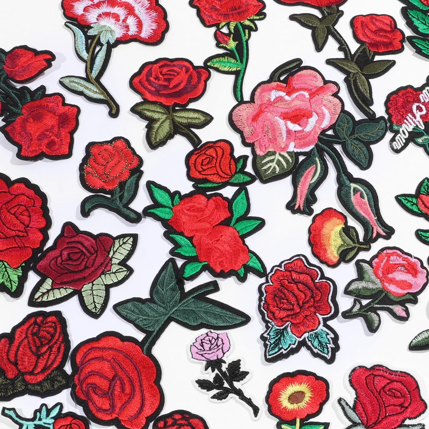 60pcs Random Assorted Flowers Sewing on/Iron on Patches, Embroidered Sew Applique Repair Patches for Jeans, Jackets, Backpacks and Clothes DIY Patches