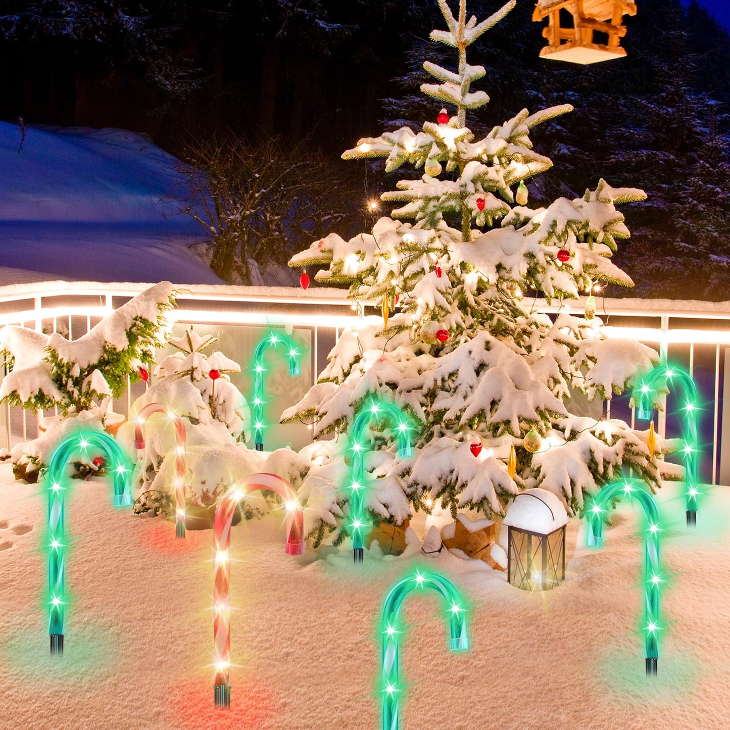 20PCS Replacement Stakes for Christmas Candy Cane Lights Outdoor, Plastic Candy Cane Pathway Markers Lights Spike Replacer, Size 0.68 * 6.05 Inches, Used to Maintain Candy Cane Pathway Lights 1