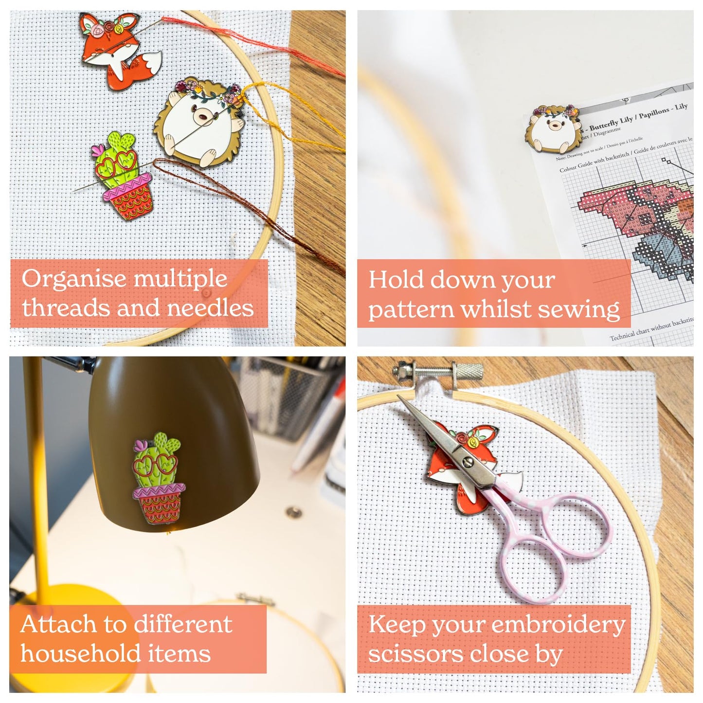 Needle Minder for Cross Stitch: Magnetic Needle Minder for Needlework, Cross Stitch and Embroidery. NeedleMinder Magnets for a Strong Magnetic Needle Keeper. 3X Cross Stitch Needle Minders Magnetic