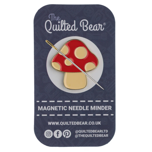 The Quilted Bear Needle Minder - Needle Minder Magnet for Keeping Sewing & Embroidery Needles, Cross Stitch Needles Safe - Stress Free Stitching Cross Stitch Supplies & Embroidery Supplies (Mushroom)