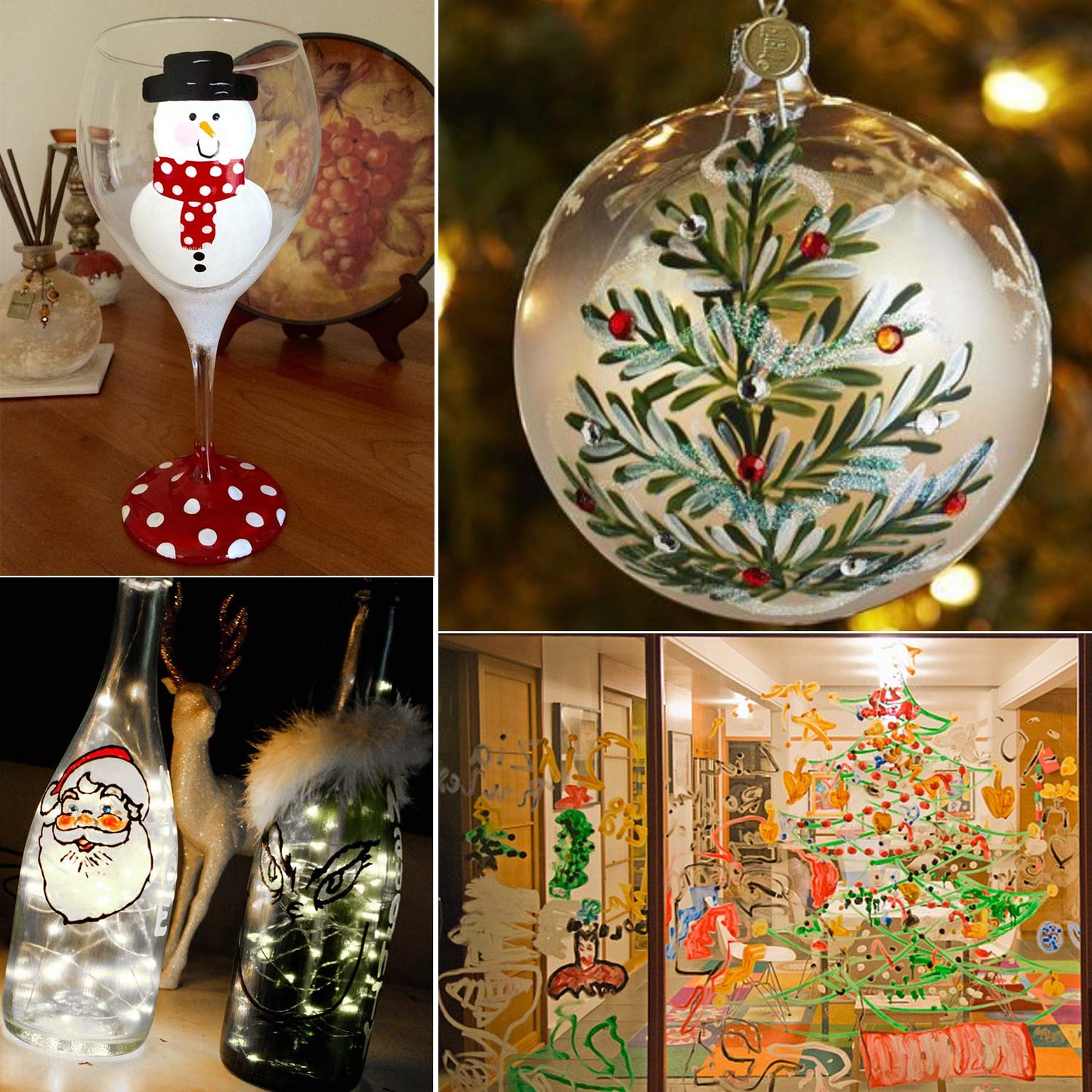 Magicdo Stained Glass Paint Kit with Palette,Transparent Glass Window Paint Acrylic Paint Set Great for Wine Bottle, Light Bulbs, Ceramic (12 Colors x 12ml)