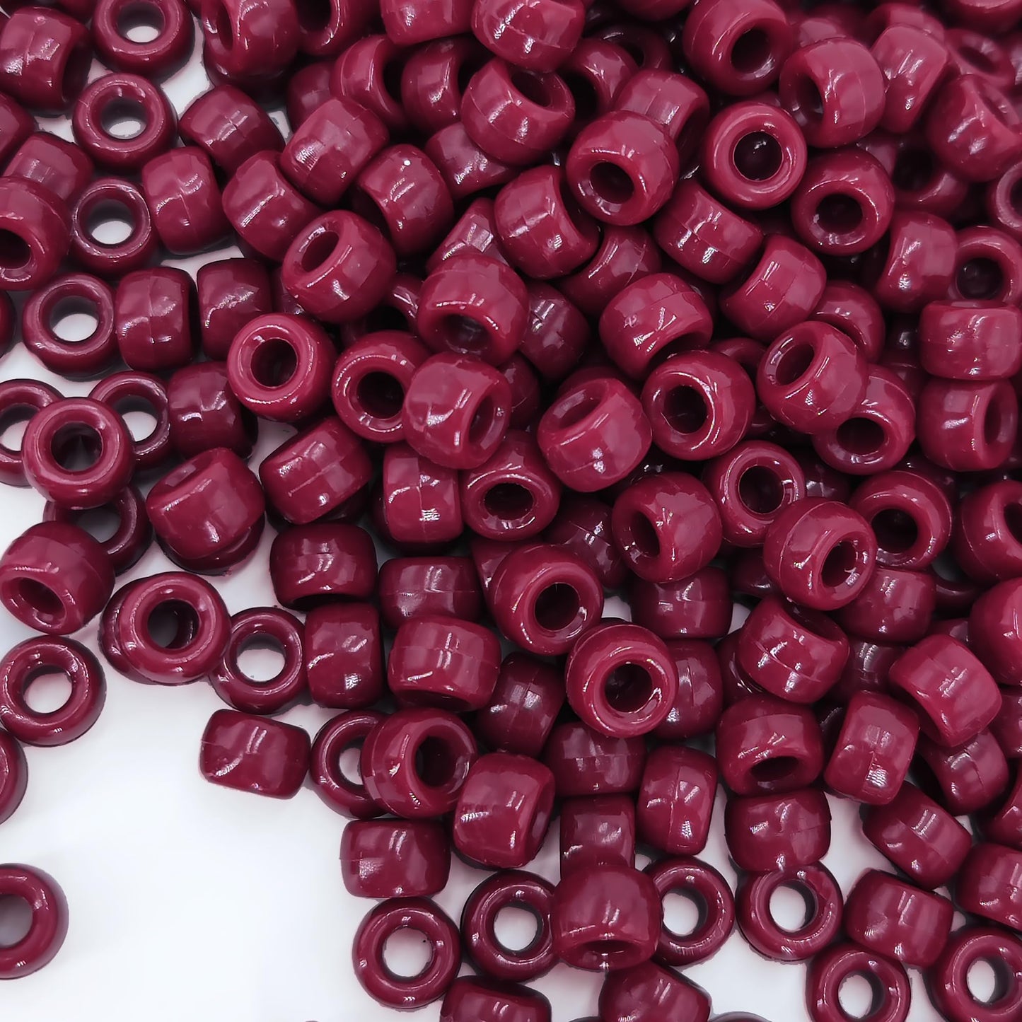 MIIIM 1200PCS 6x9mm Maroon Pony Beads Bulk, Kandi Beads for Bracelets Making Kit, Hair Braids Crafts for Jewelry Making (Maroon)