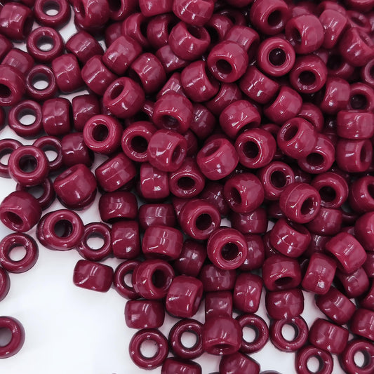 MIIIM 1200PCS 6x9mm Maroon Pony Beads Bulk, Kandi Beads for Bracelets Making Kit, Hair Braids Crafts for Jewelry Making (Maroon)