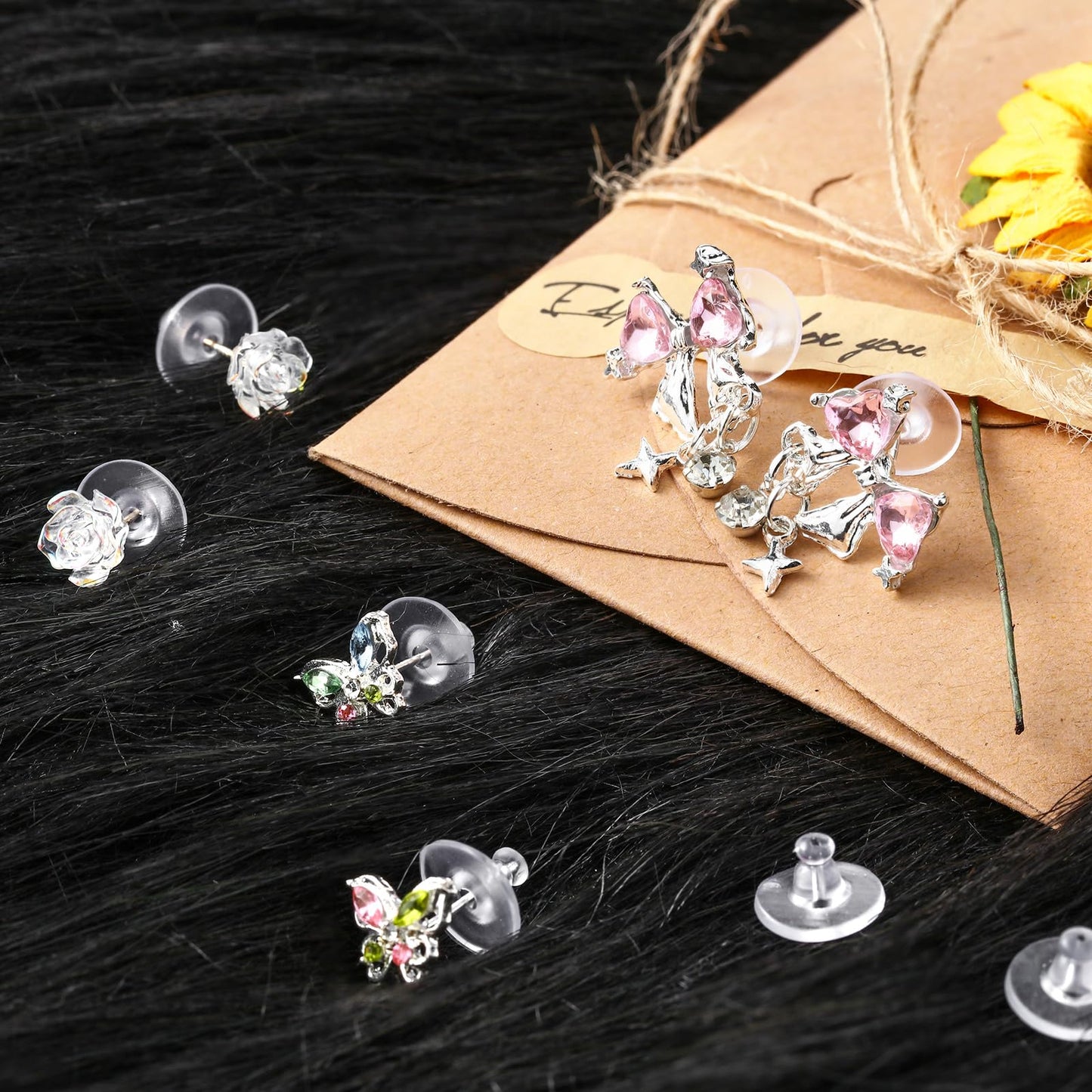 200 Pcs Earring Backs for Droopy Ears Backs Replacements Earring Backs for Heavy Bullet Clutch(Clear)