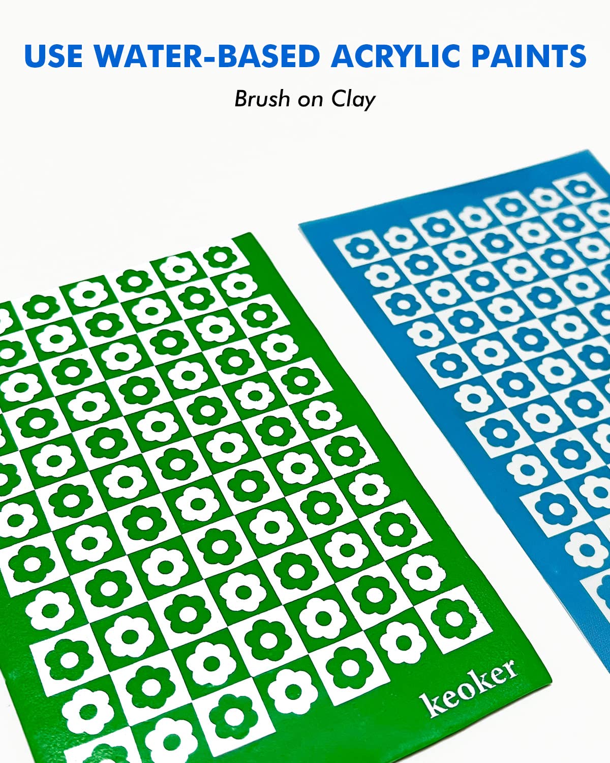 KEOKER Silk Screen Stencils for Polymer Clay, 3 PCS Reusable Silkscreen Print Kit for Printing on Clay & Other Jewelry Clay Earrings Decoration, Cheetah Leopard Silk Screen for Polymer Clay (3PC)