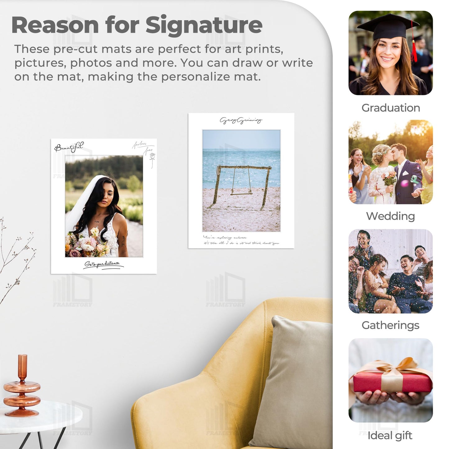 11x14 White Pre-Cut Picture Mats for 8.5x11 Photos, Prints, Artworks - White Core Bevel Cut 8x10.5 Openings Acid Free Frame Mattes 1.4Mm Thickness - Pack of 12