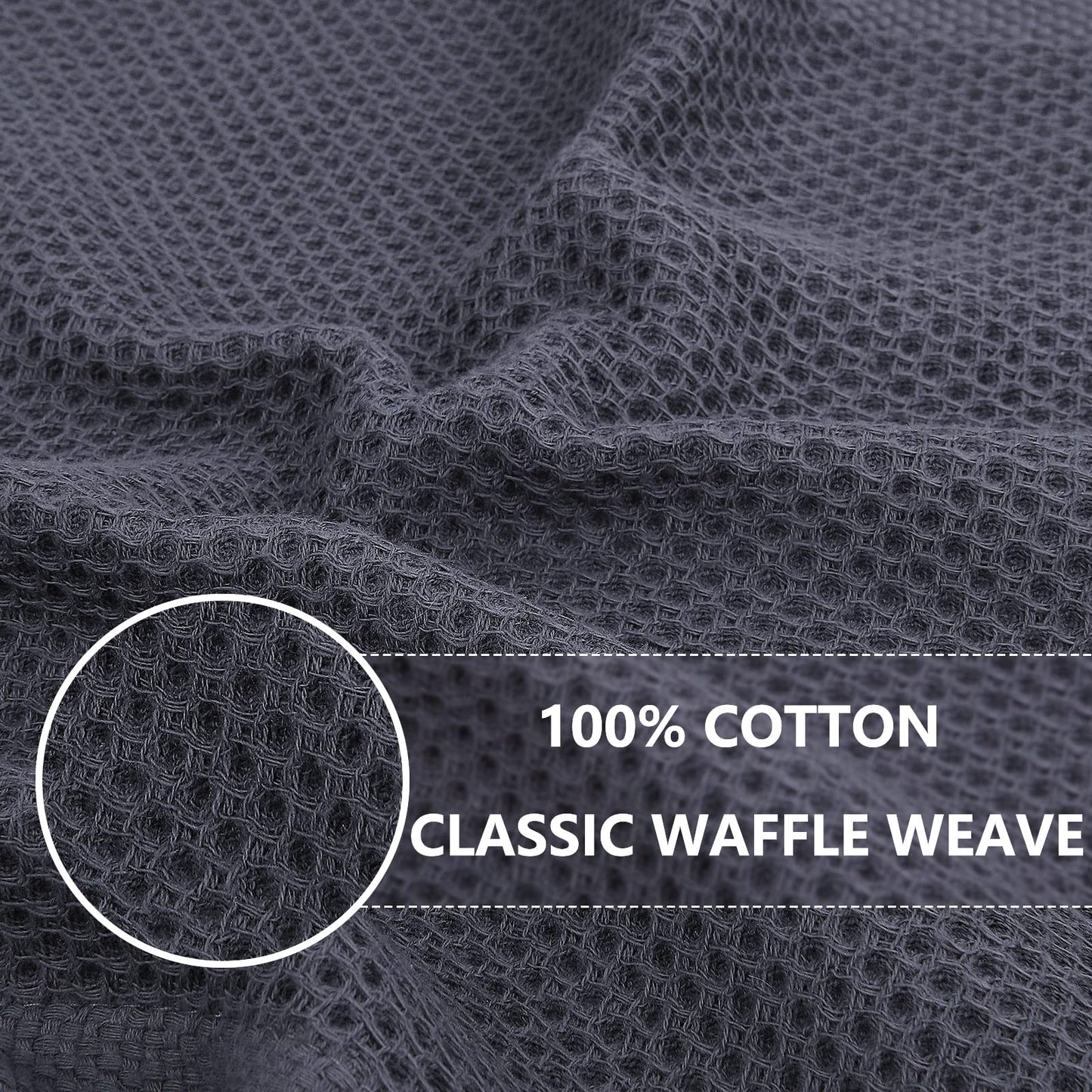 100% Cotton Waffle Weave Kitchen Dish Cloths, Ultra Soft Absorbent Quick Drying Dish Towels, 12 x 12 Inches, 6-Pack, Mixed Color