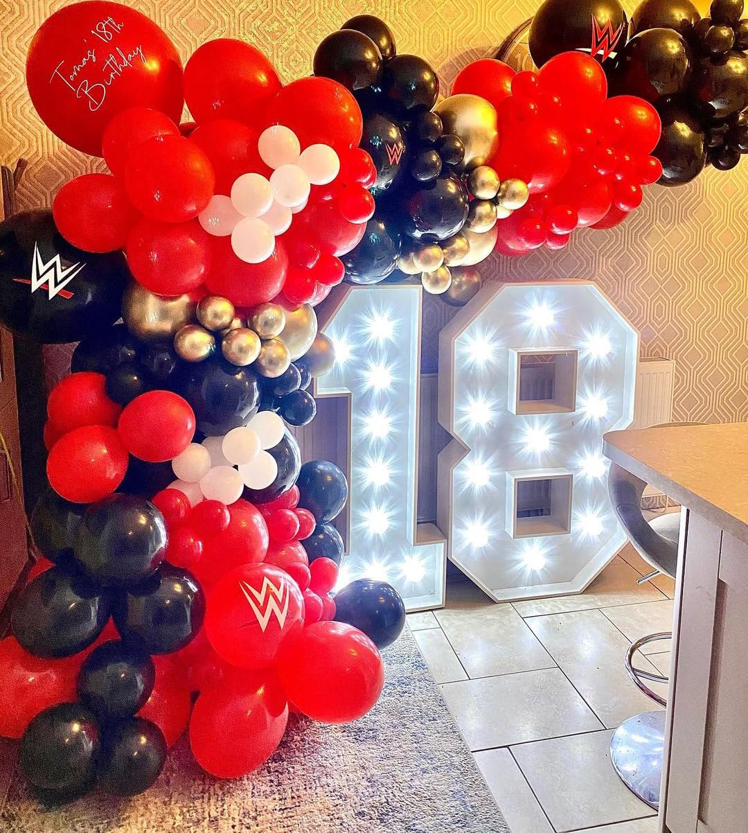 Red and Black Latex Balloons, 50Pcs 12inch Black Red White Party Balloons for Birthday,Wedding,Baby Shower,Casino Party, Race Car Party,Valentine's Day
