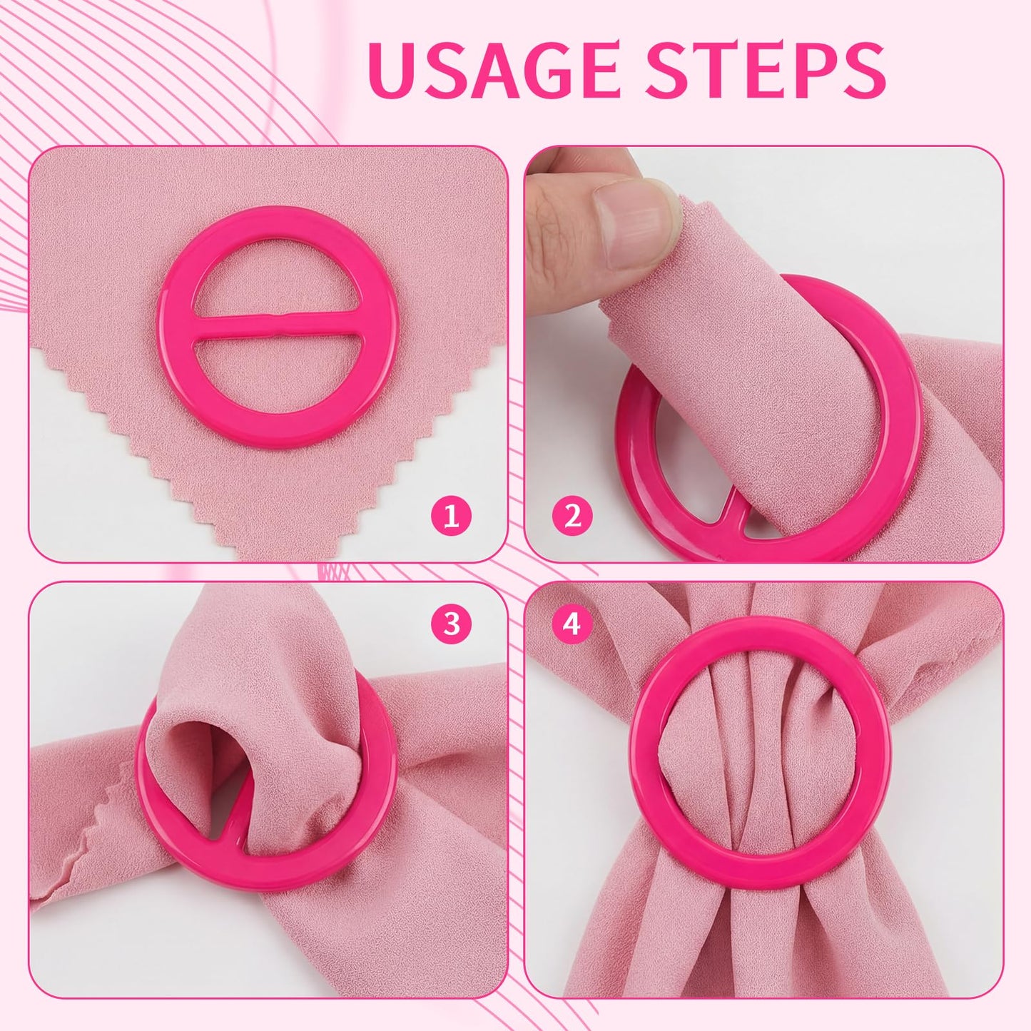 Boao 16 Scarf Ring for Women T Shirt Clips to Tighten Scarf Ring and Slides Clothes Corner Knotted Button for Sweater Dress(Rainbow Style)