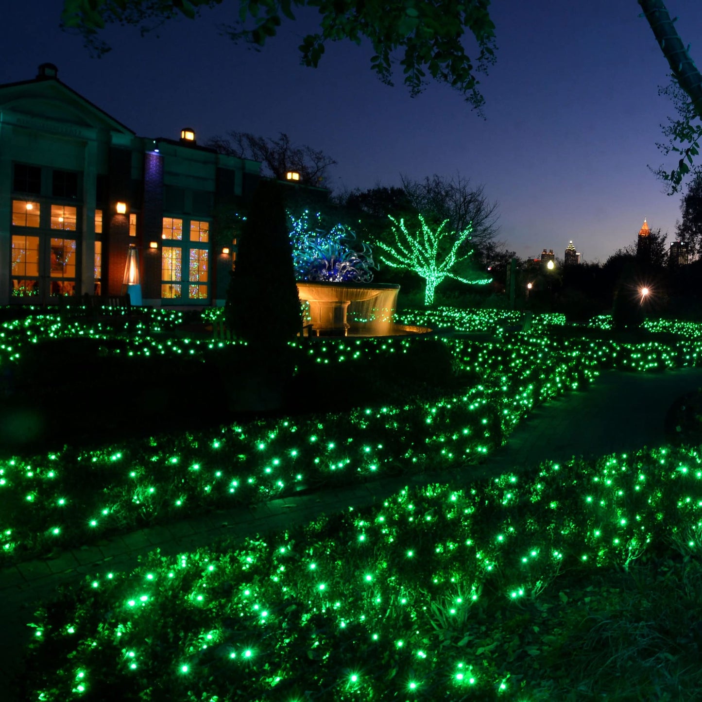 Green Christmas Lights, 18.5FT 100 Count Incandescent Halloween Lights, Waterproof St. Patrick's Day Decorations for Outdoor Indoor Xmas Tree Patio Home Party Garden Yard Decor