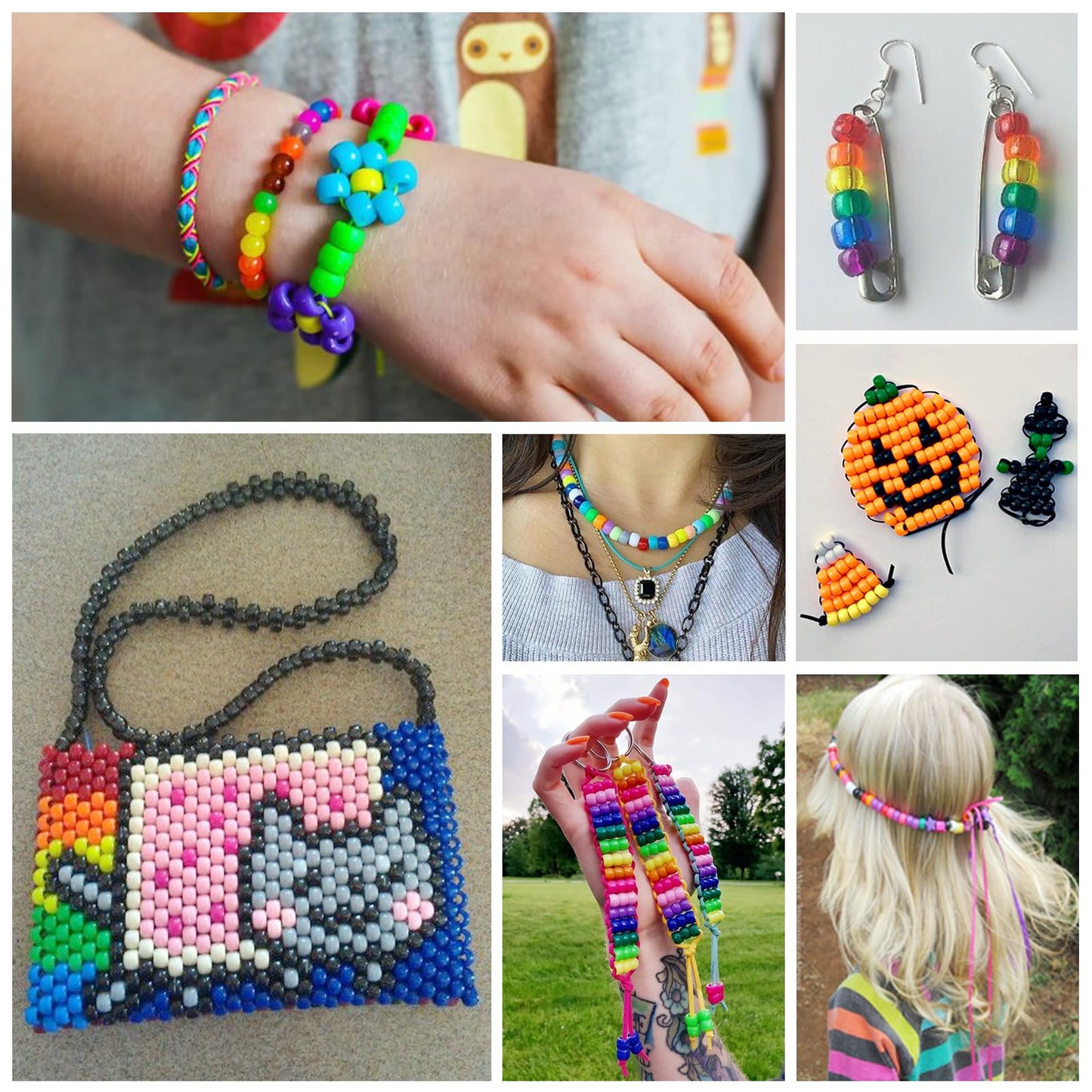 Simetufy 4200Pcs Pony Beads, 24 Colors Beads for Bracelets Making, Pony Beads Bulk for Hair Beads, Kandi Friendship Bracelet Beads for Craft, DIY Jewelry Making, Chirstmas Gifts (Boxed)