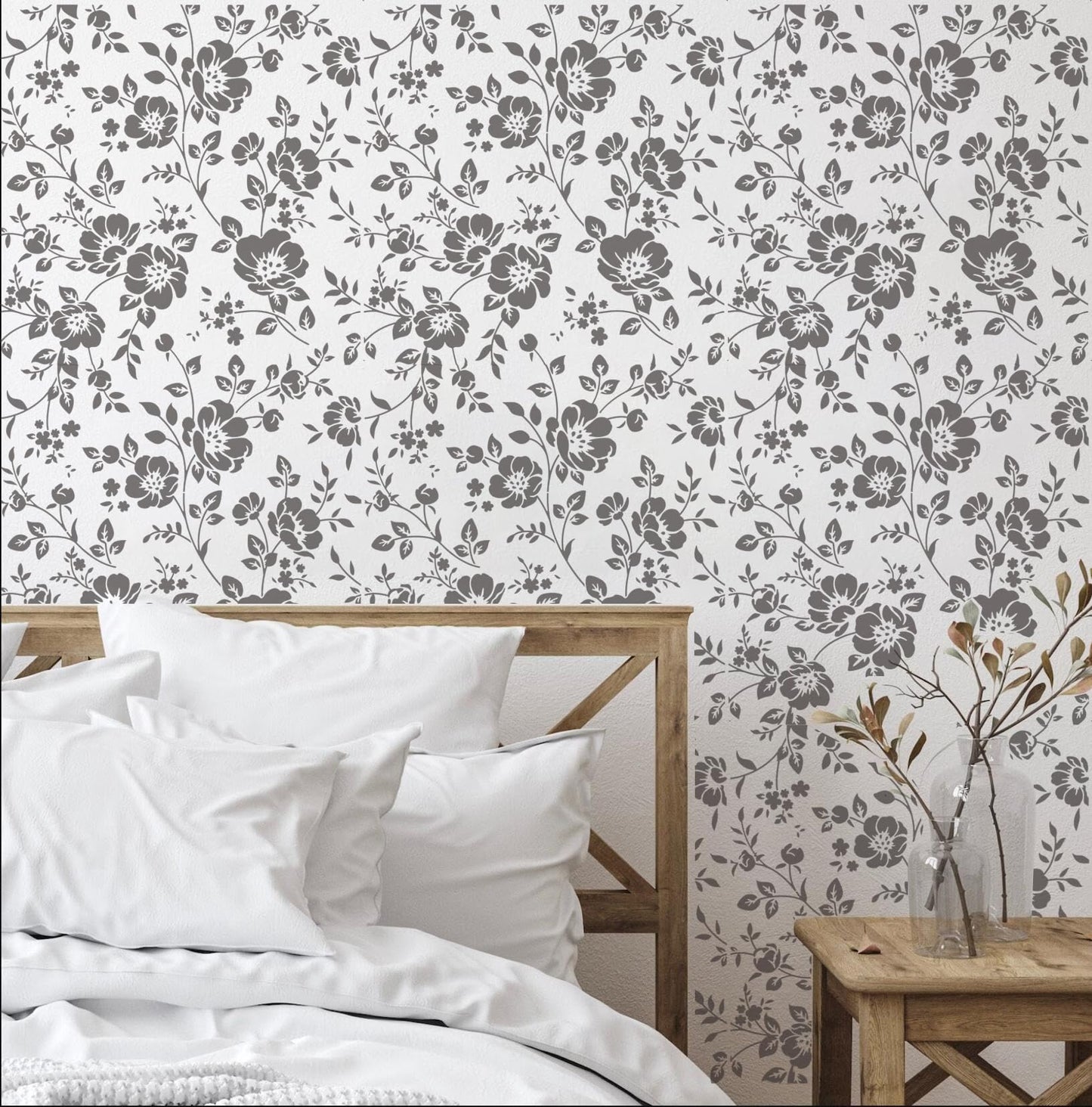 Stencils for Crafts Reusable Texture Stencils for Painting Floral/Leopard/Brick Stencil Mixed Medium Drawing Templates for Wood Furniture Wall Fabric Canvas Paper DIY Decor（16p/6+12in）