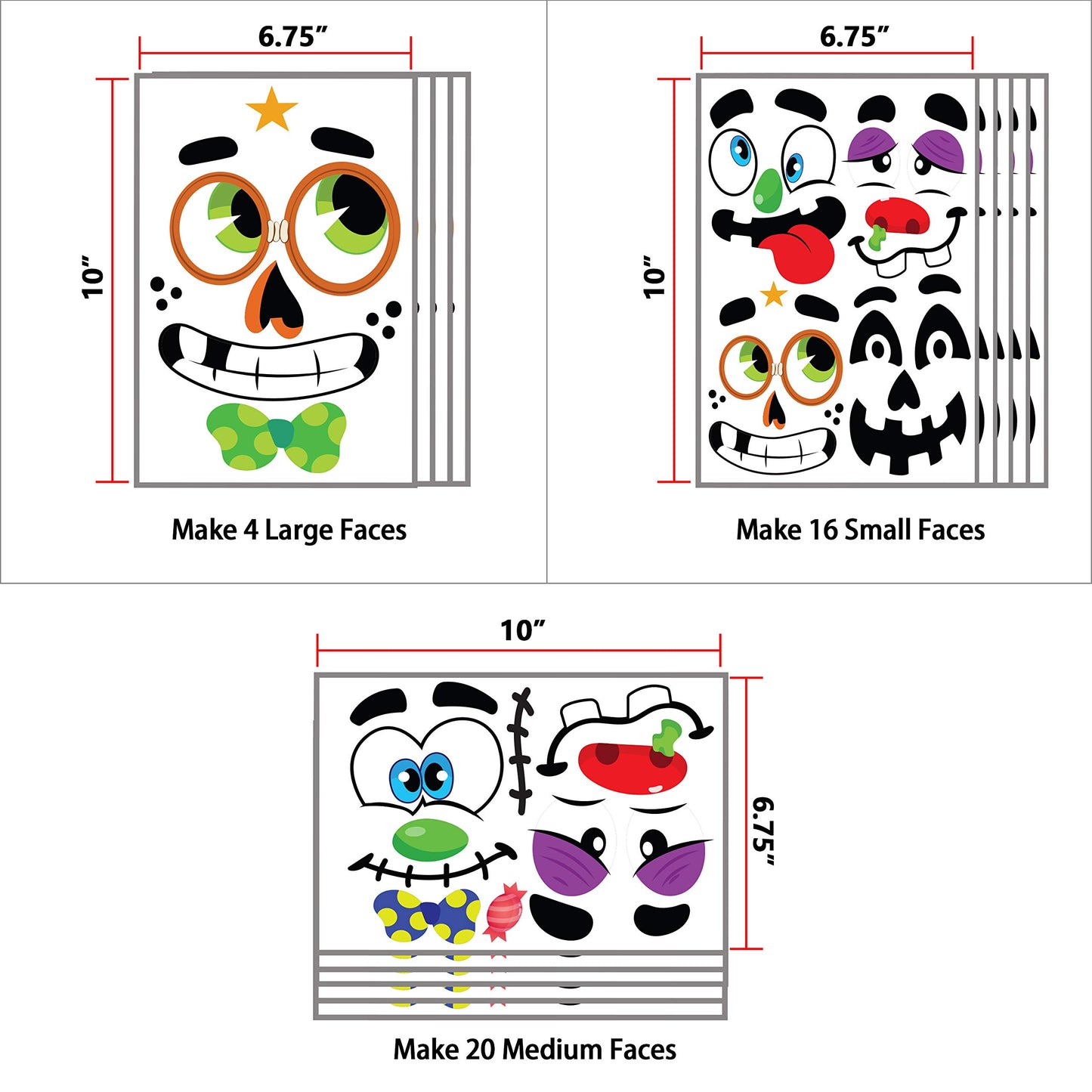 Halloween Make 40 Faces Pumpkin Decorating Stickers with 18 Sticker Sheets in 12 Different Designs and Sizes Party Supplies Trick or Treat Party Favors