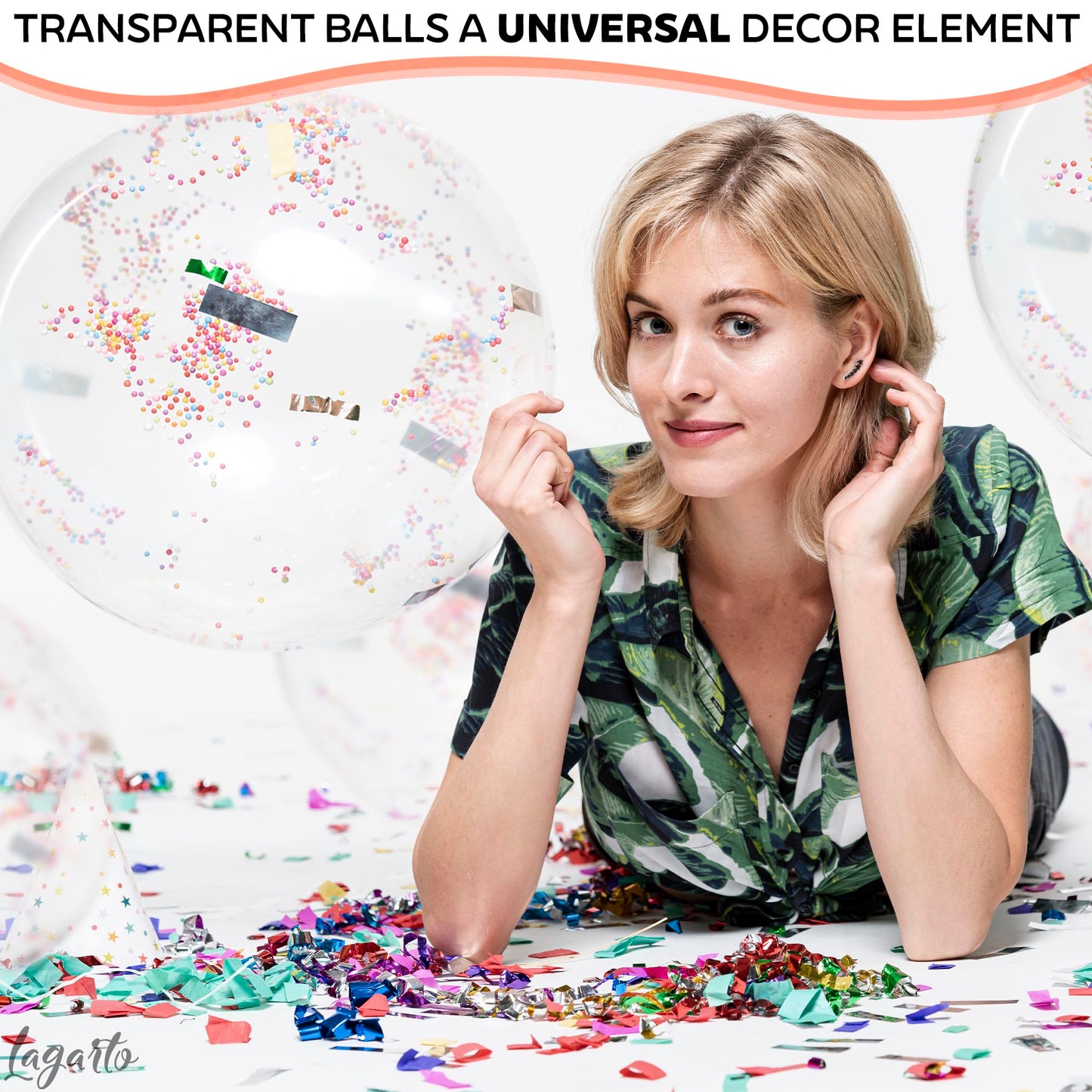 Clear Balloons for Stuffing – 12 Pack Large Clear Balloons, 20 Inch Transparent Helium Tpu Glossy Material – Bubble Balloon Design for Wedding Supplies, Birthday Decorations, Party Games & Photo Zones