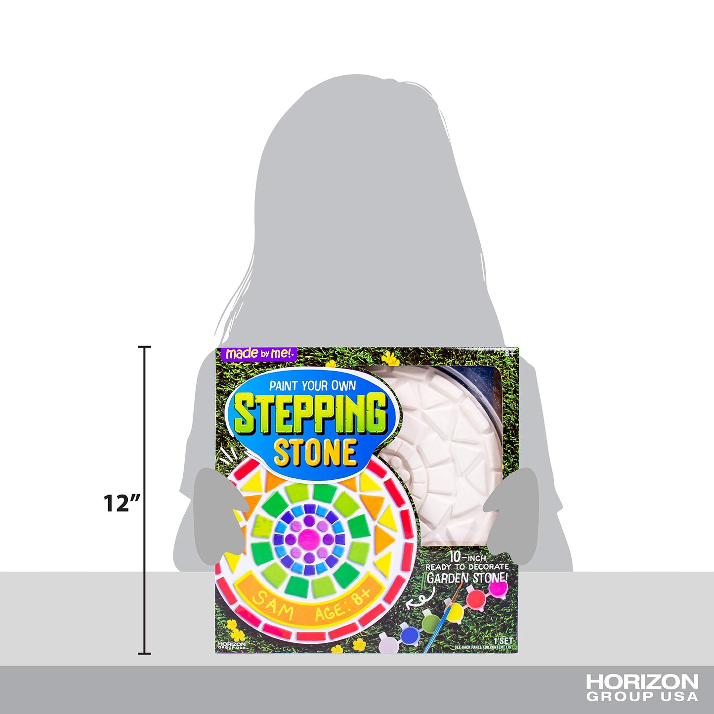 Made By Me Paint Your Own Mosaic Stepping Stone, Custom Name Garden Stone, DIY Stepping Stone Kit, Great Spring & Summer Painting Activity, Arts & Crafts Kit for Kids Ages 5, 6, 7, 8, 9
