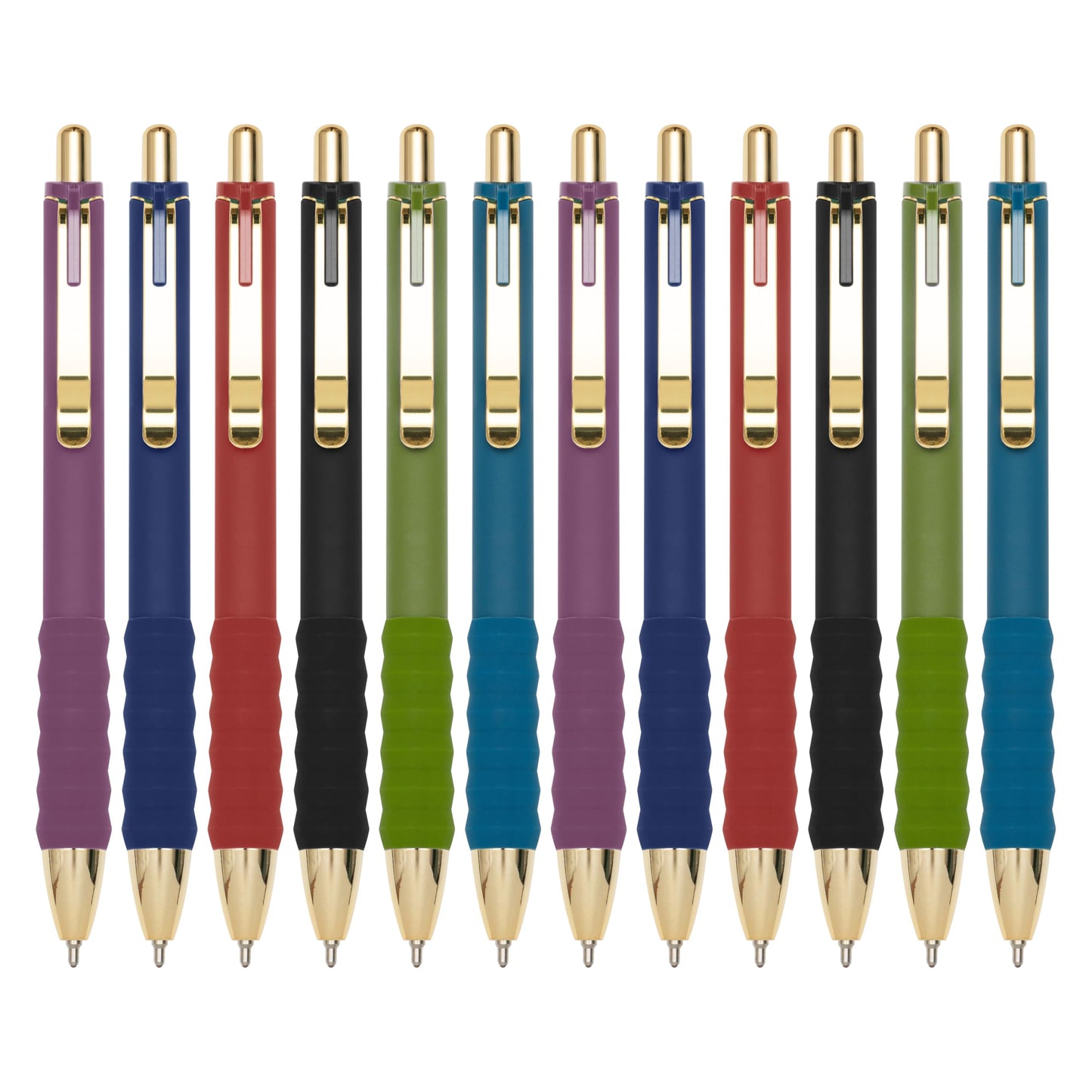 Aisibeiger Ballpoint Pens Black Ink Ball Point Pen with Super Soft Grip Medium Point 1.0mm for Office (Vintage 12-count)