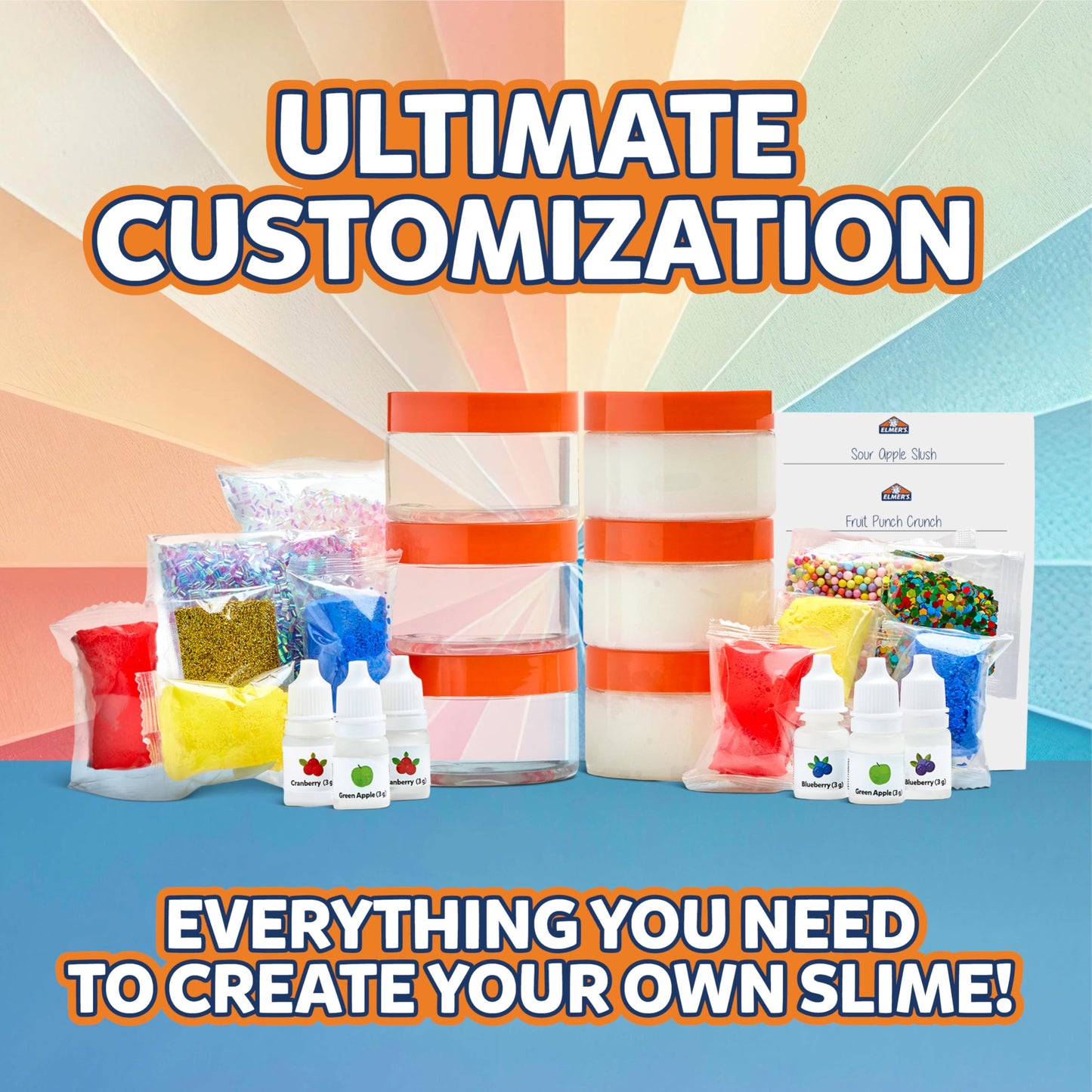 Elmer's Color Wheel Slime Kit, Includes Elmer's GUE Premade Slime, Clay Color Pigments, Scents, Sheet Labels, 24 Piece Kit