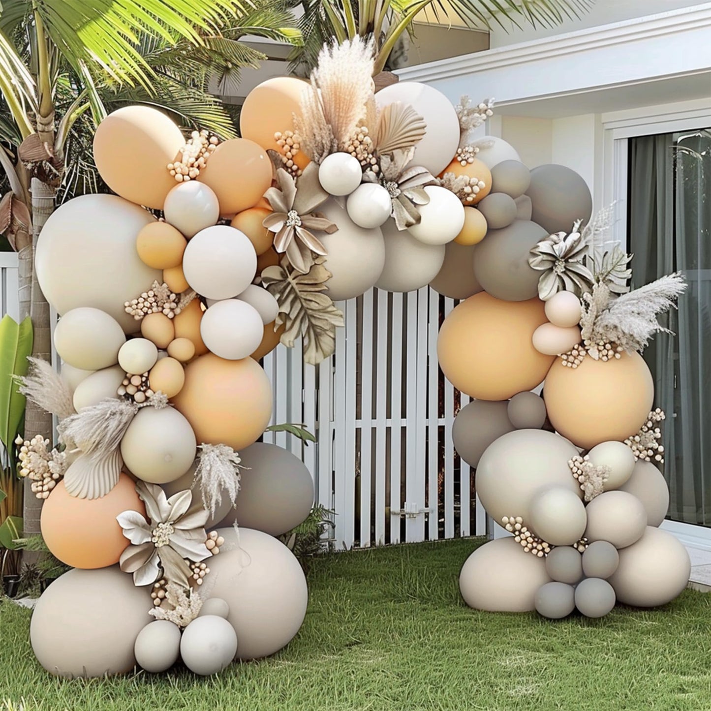 165PCS Sand White Nude Neutral Balloons Arch Garland Kit for Baby Shower Birthday Wedding Boho Party Supplies