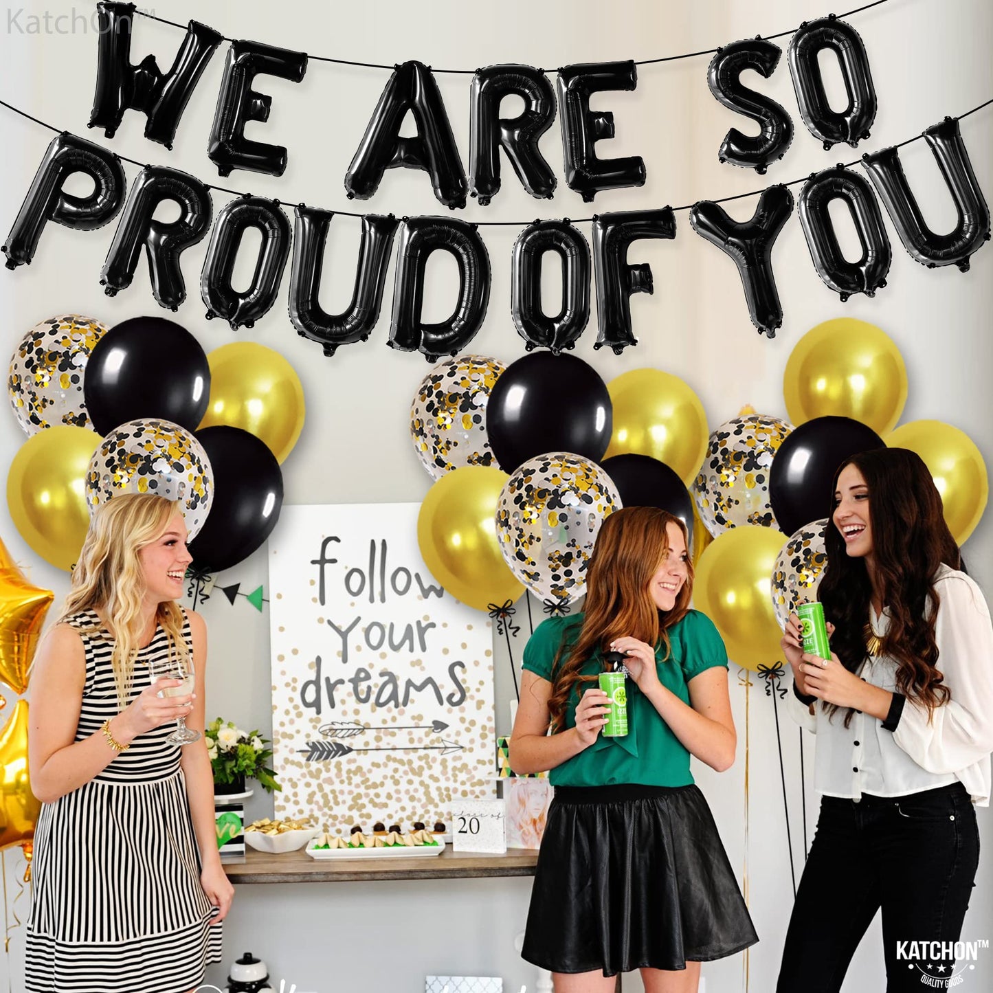 KatchOn, Black We Are So Proud of You Balloons - 16 Inch, Pack of 16 | Proud Of You Balloon for Graduation Decorations 2026, Graduation Balloons, 2026 Graduation Decorations