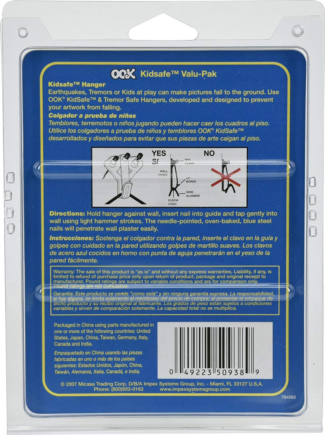 OOK 535862 Picture Hangers, Art Hangers, Kid Safe, Brass, Reusable Picture Hooks, 10-75lb (Value Pack)